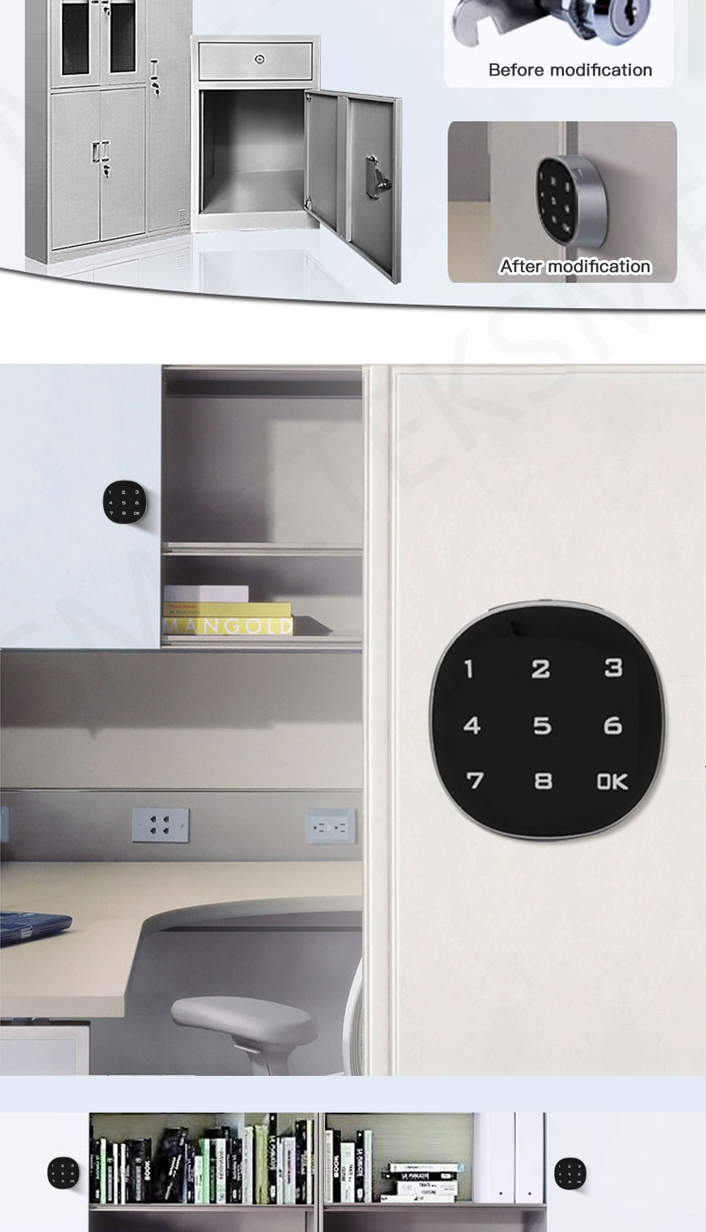 Smart touch screen password lock Mailbox lock letter box lock ...