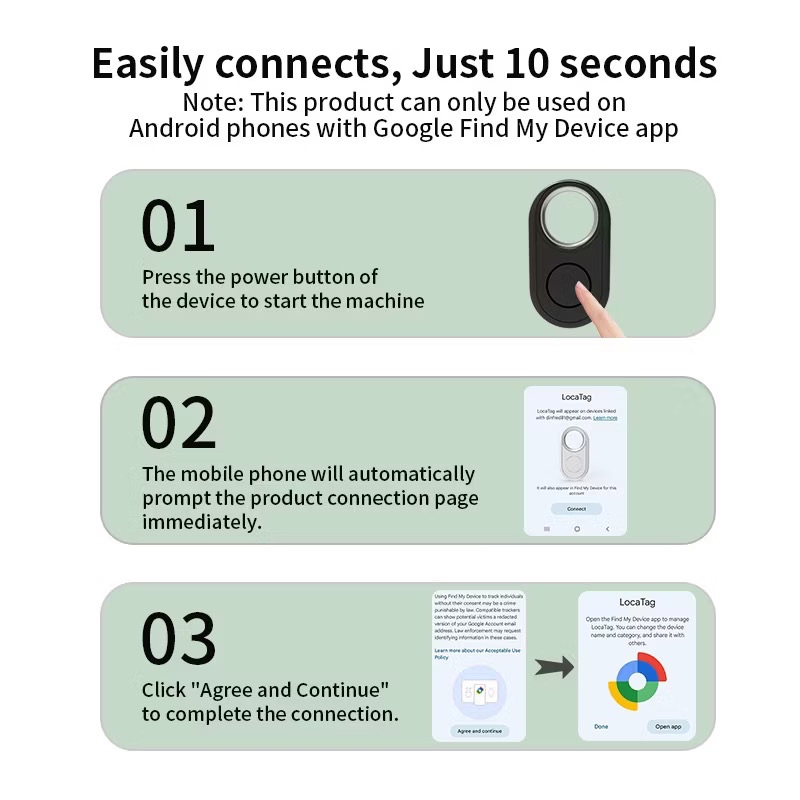Android Smart Tag Google Find My Device Smart GPS Tracker Locator Air ...