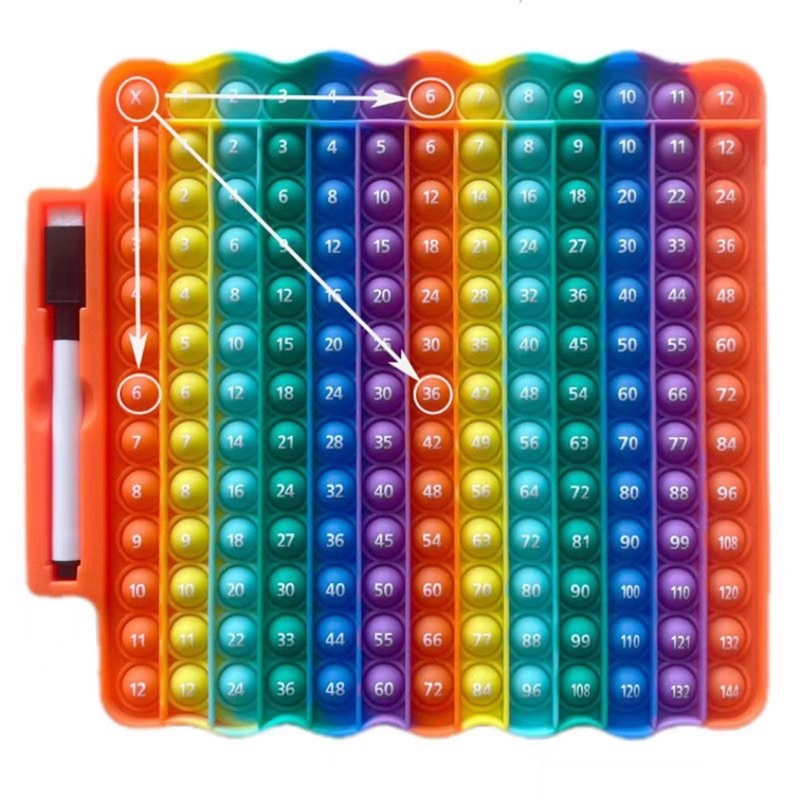 Multiplication Chart Math Games Pop Fidget Toys 12x12 Multiplication ...