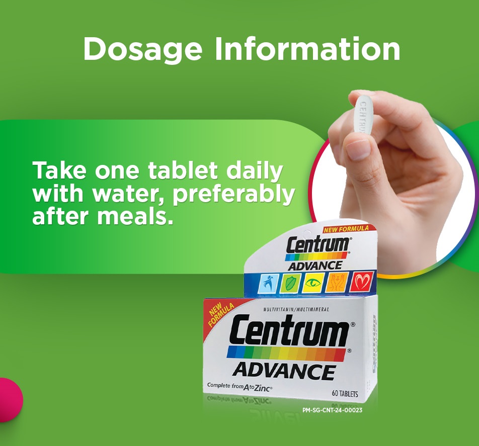 CENTRUM Advance Multivitamin Supplement for Young Adults, Energy ...