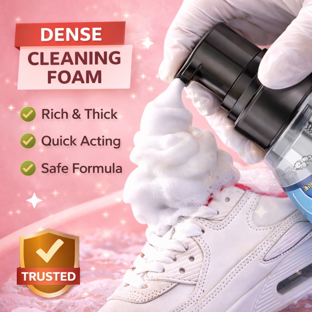 (FOREVER $2) Japanese 300ml White Shoes Cleaner Foam Shoe Whitener Wash ...