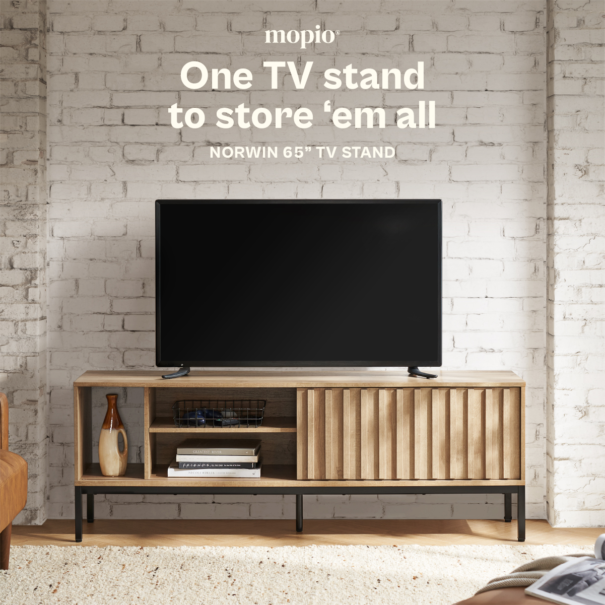 [SG Stock] mopio Norwin TV Stand, Rustic Modern Industrial Television ...
