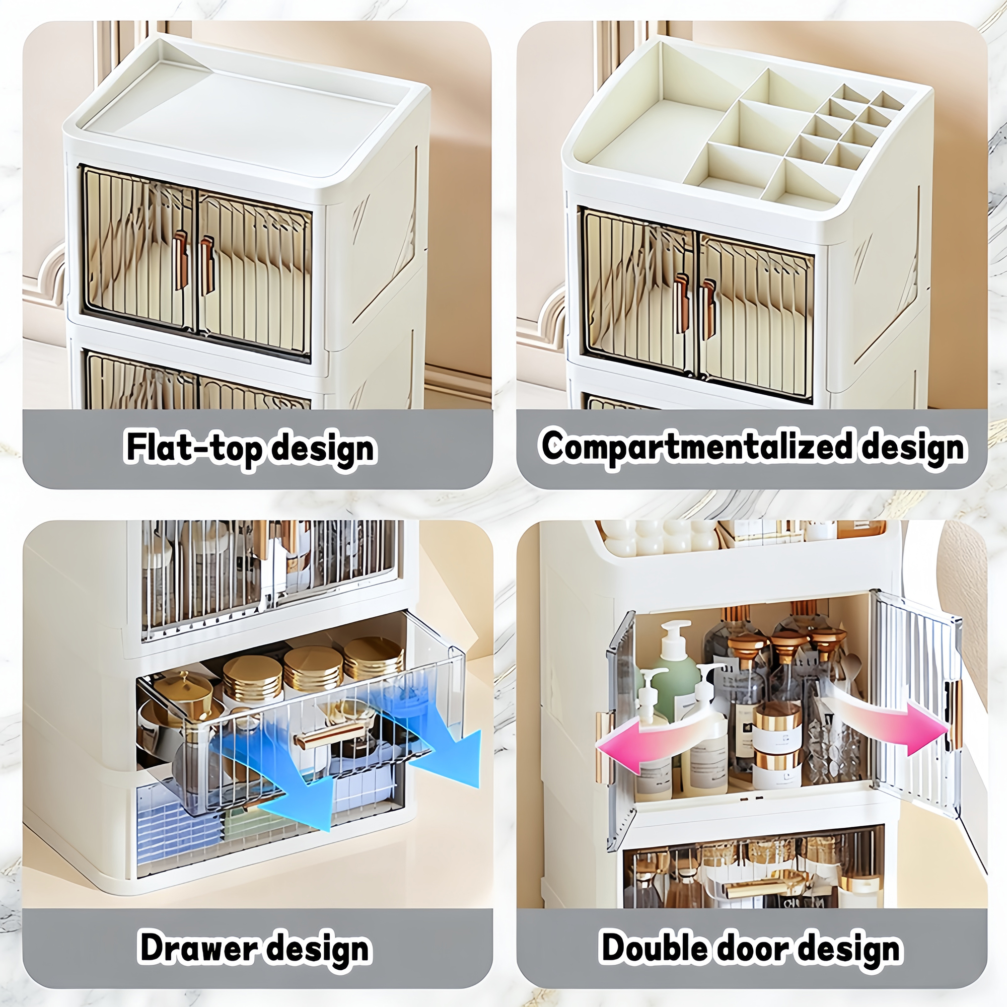 [New] Cosmetic desktop organiser with drawers Dressing table skincare ...