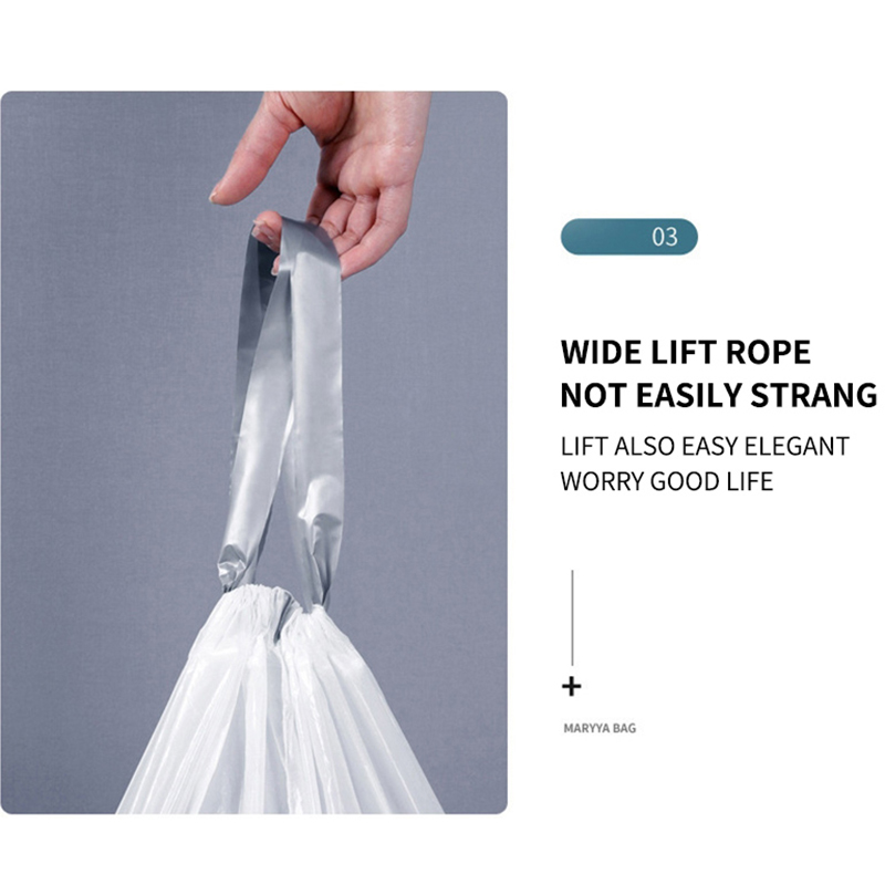 Drawstring garbage bag 75Pcs household portable kitchen garbage bag ...