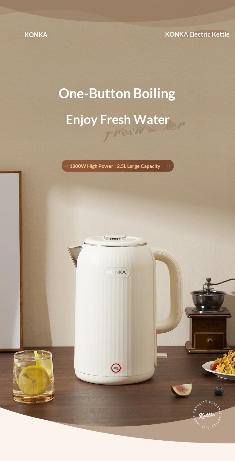 KONKA Electric Kettle 2.5L/1.6L Automatic Power-Off Keeps Water Warm ...