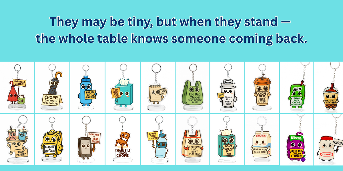 [SG Seller] Chope Table Mascot |Table Chope Sign |Chope liao |Chope ...