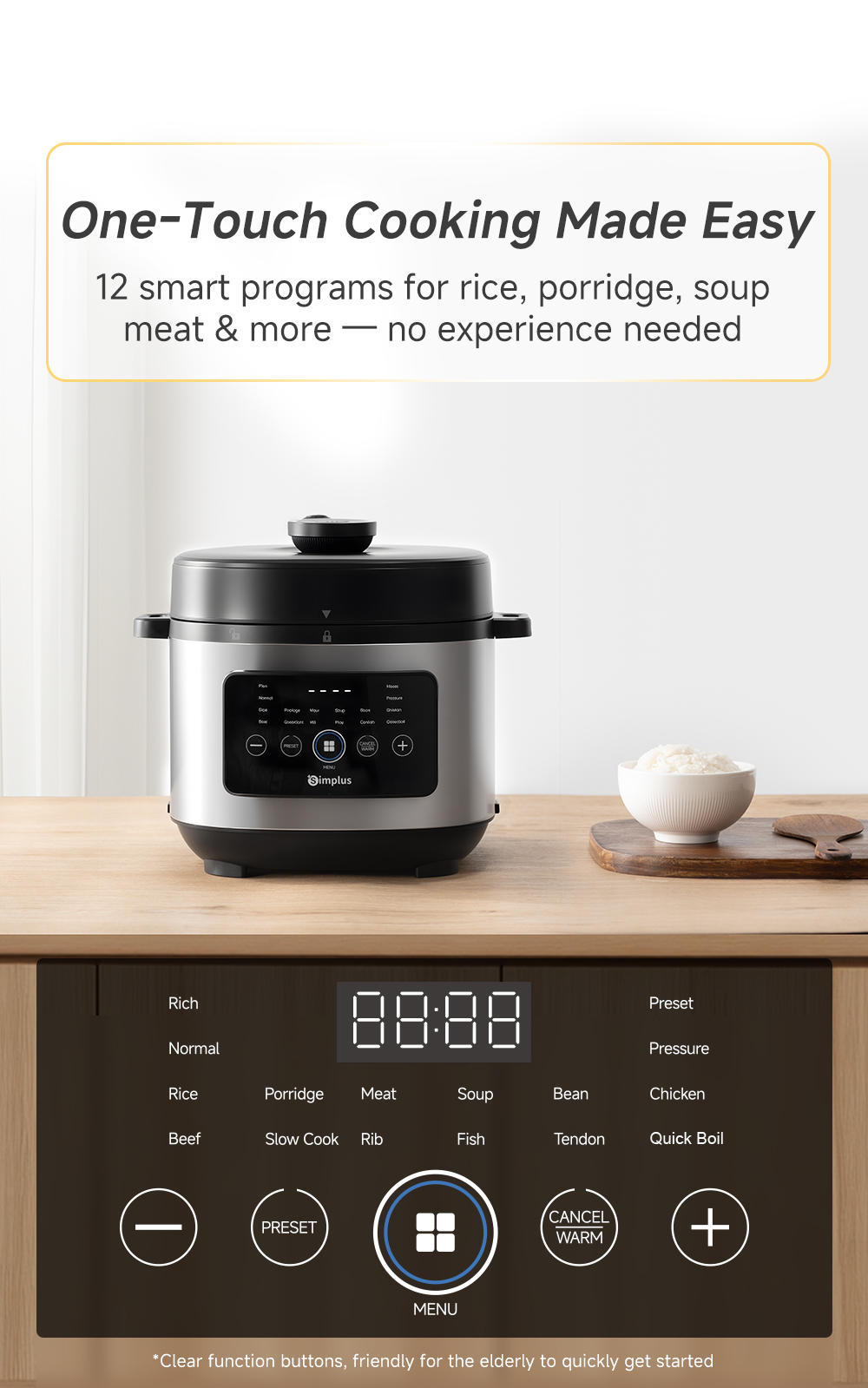 Simplus Kit 6L Electric Pressure Cooker | Rice Cooker| Non-stick ...
