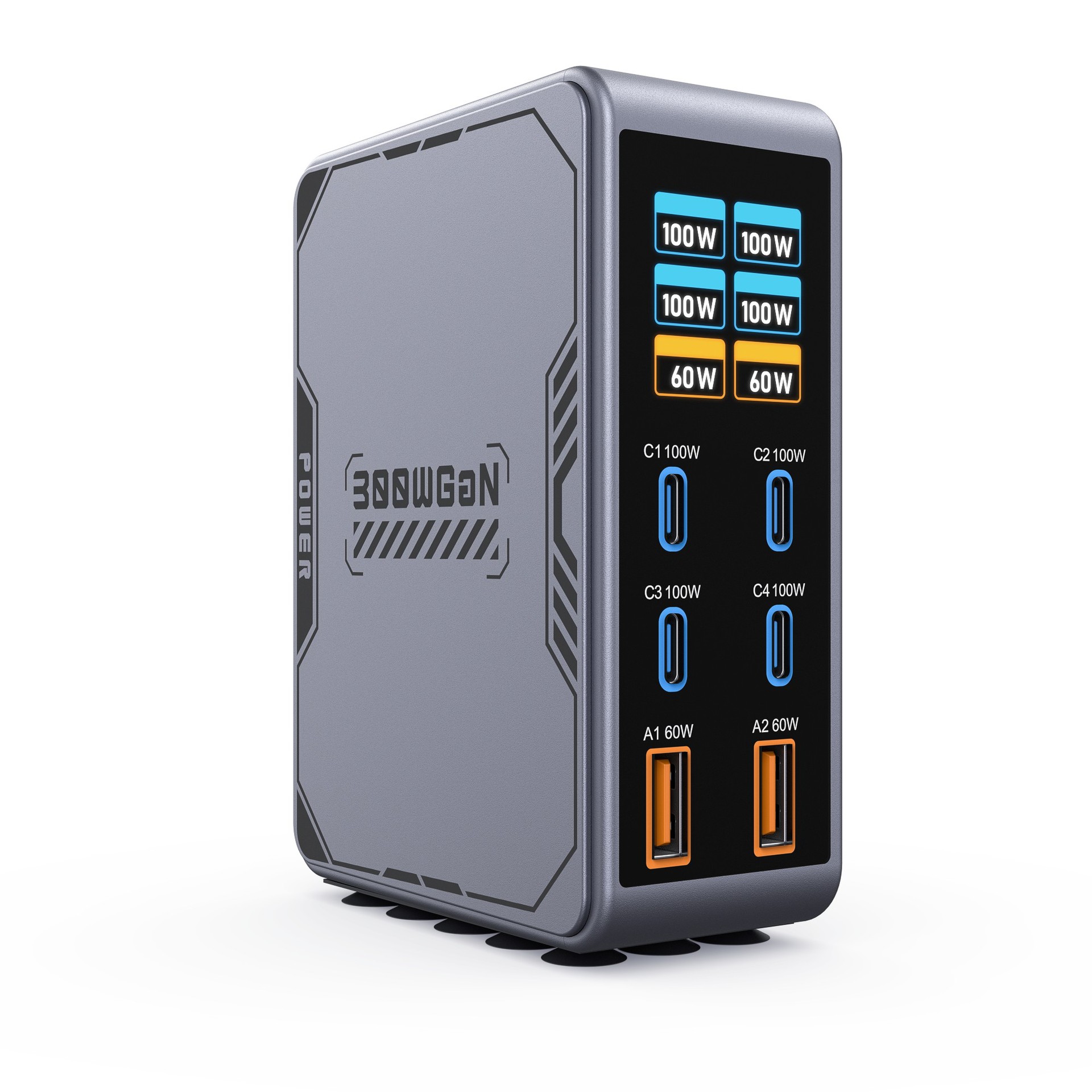 NEW 300W GaN Charger PPS PD 100W USB Type C 6-Port Digital Display ...