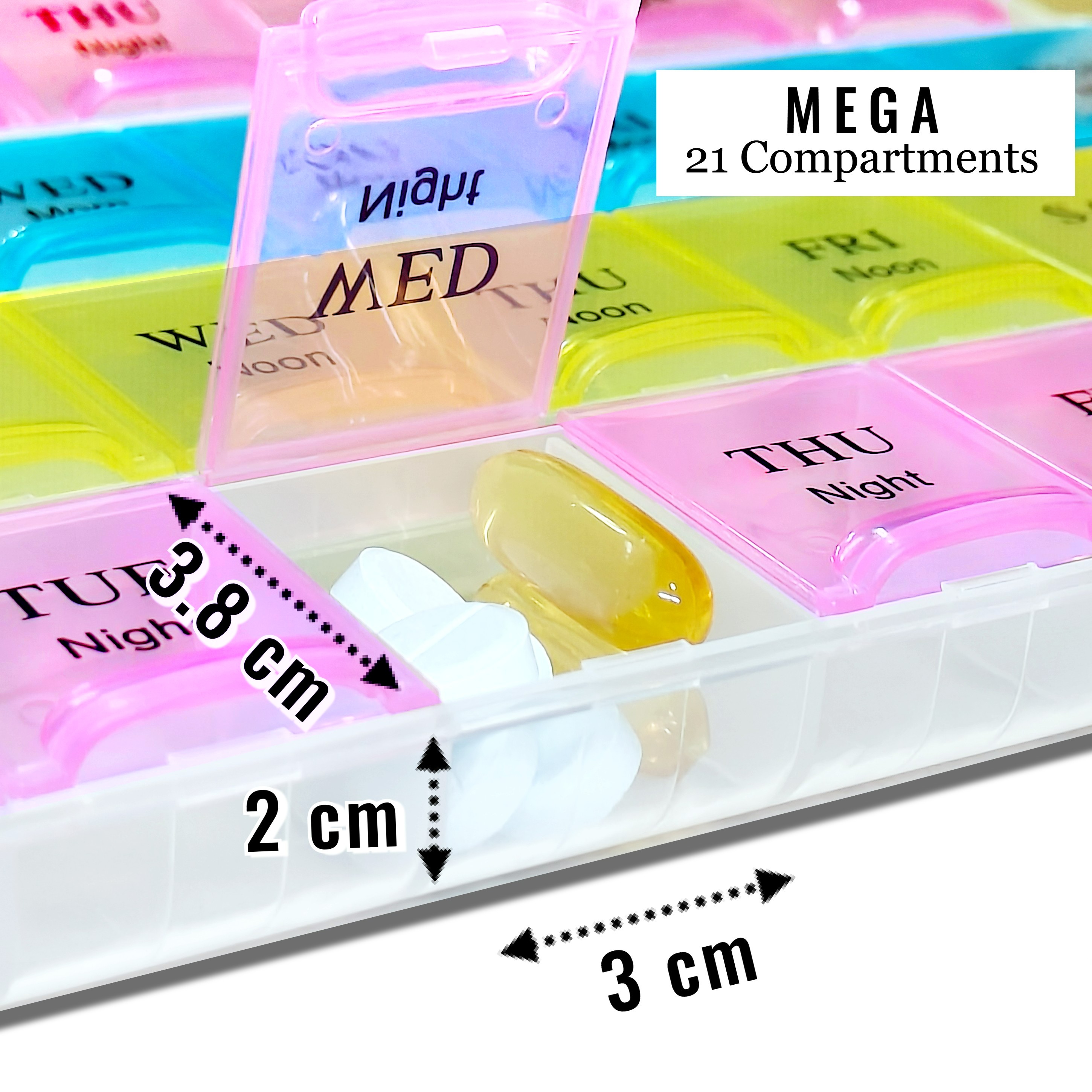 Eco-Store [Capacious/Mega] Large Medicine Box Pill Organizer (21 ...