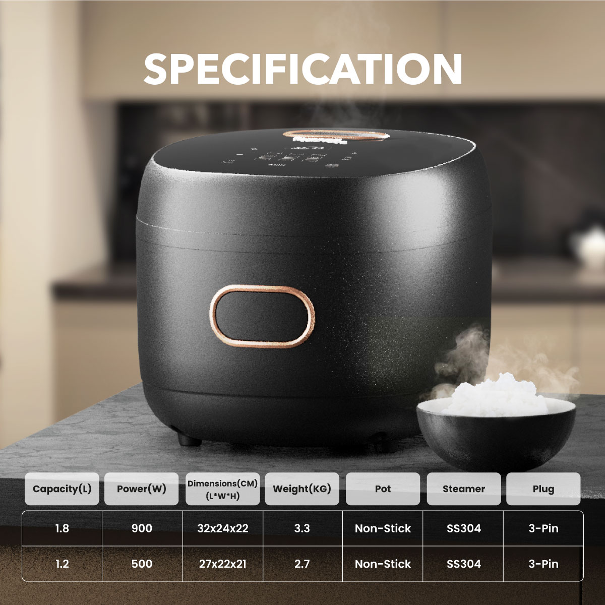 Russell Taylors Digital Low Sugar Rice Cooker (1.8L) RC10/ RC9 (1.2L ...