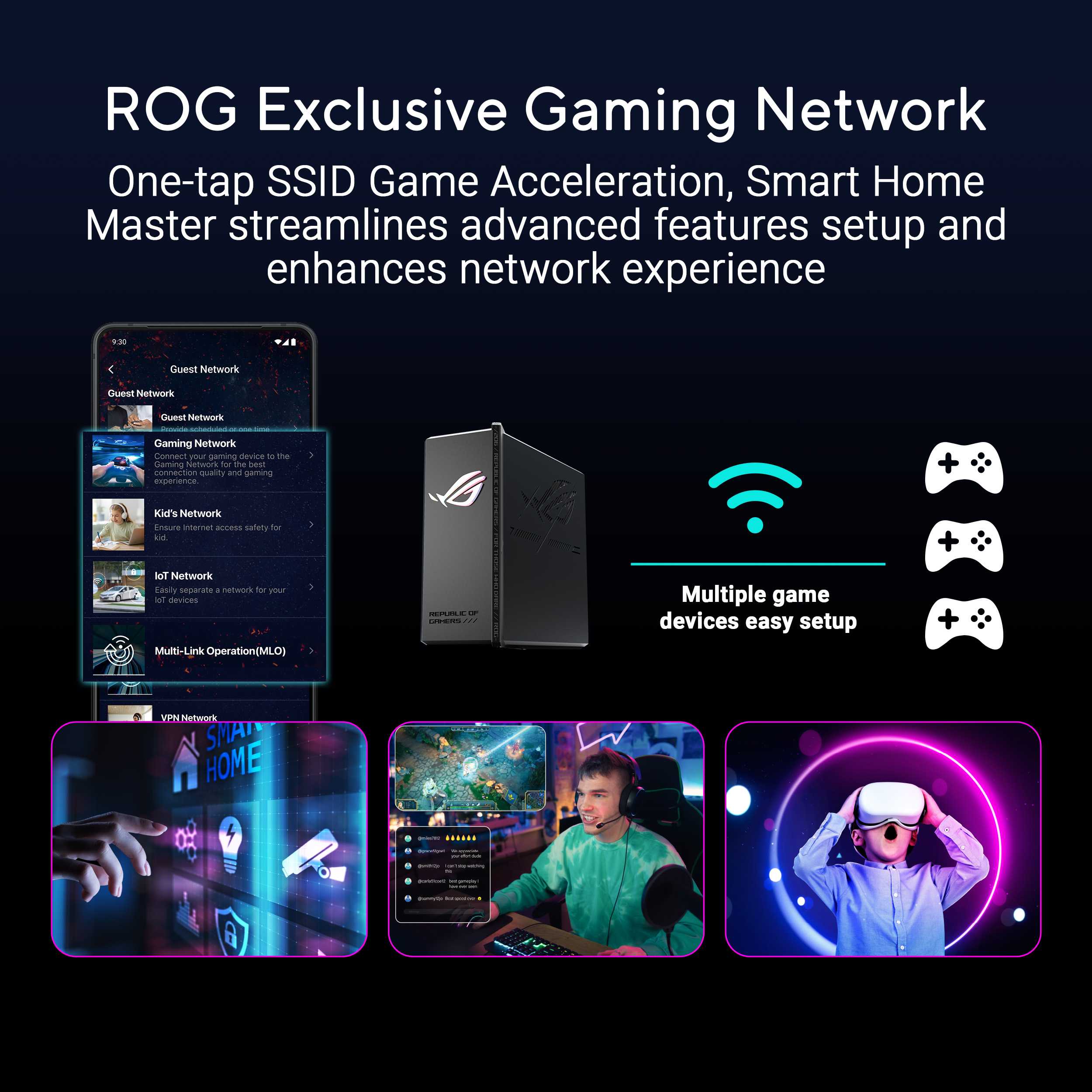 ASUS ROG Strix GS-BE7200X Dual-band WiFi 7 (802.11be) Gaming Router ...