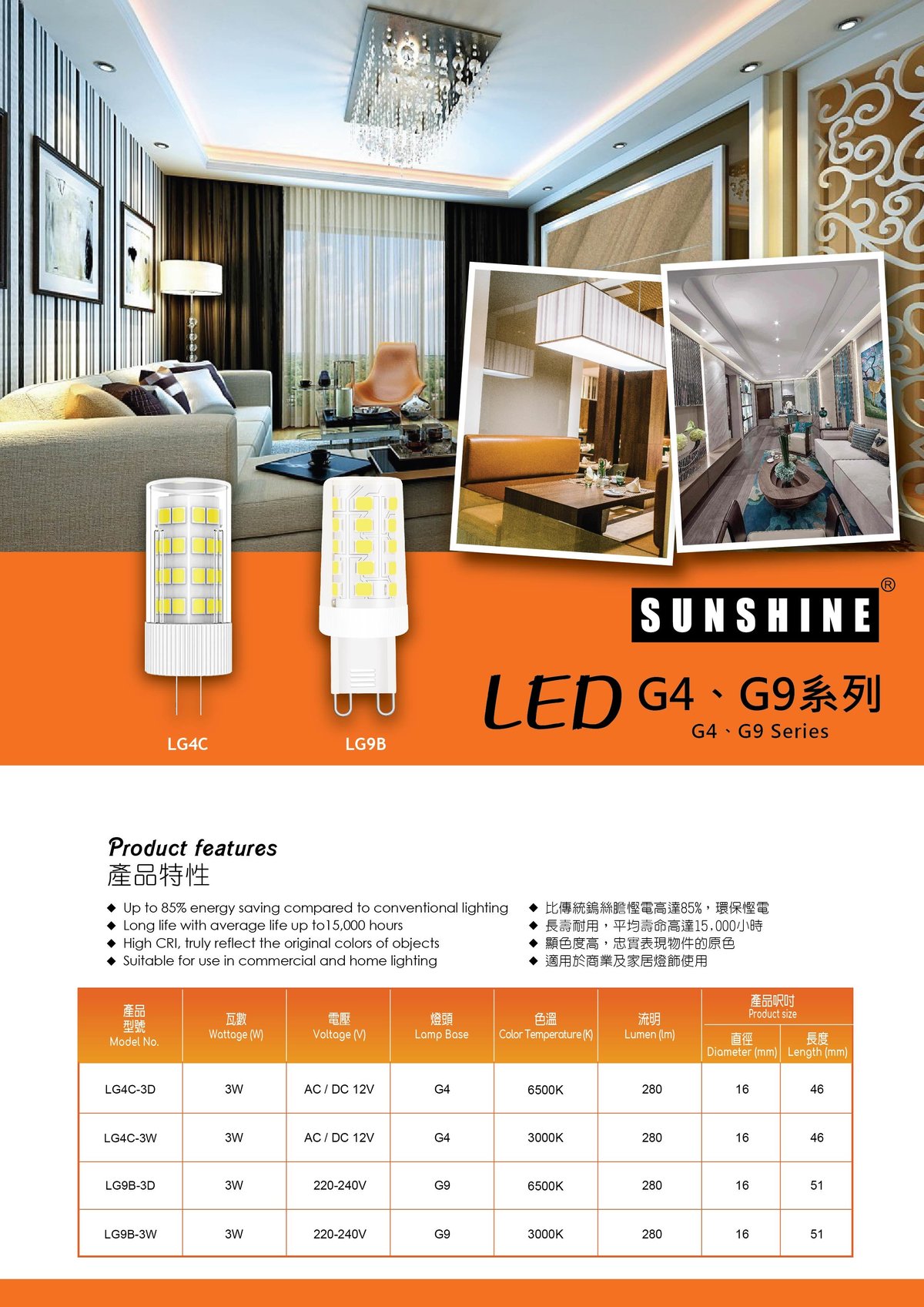 Sunshine LED Capsule Light Bulb G9 3W (Warmwhite 3000K/Daylight 6500K ...