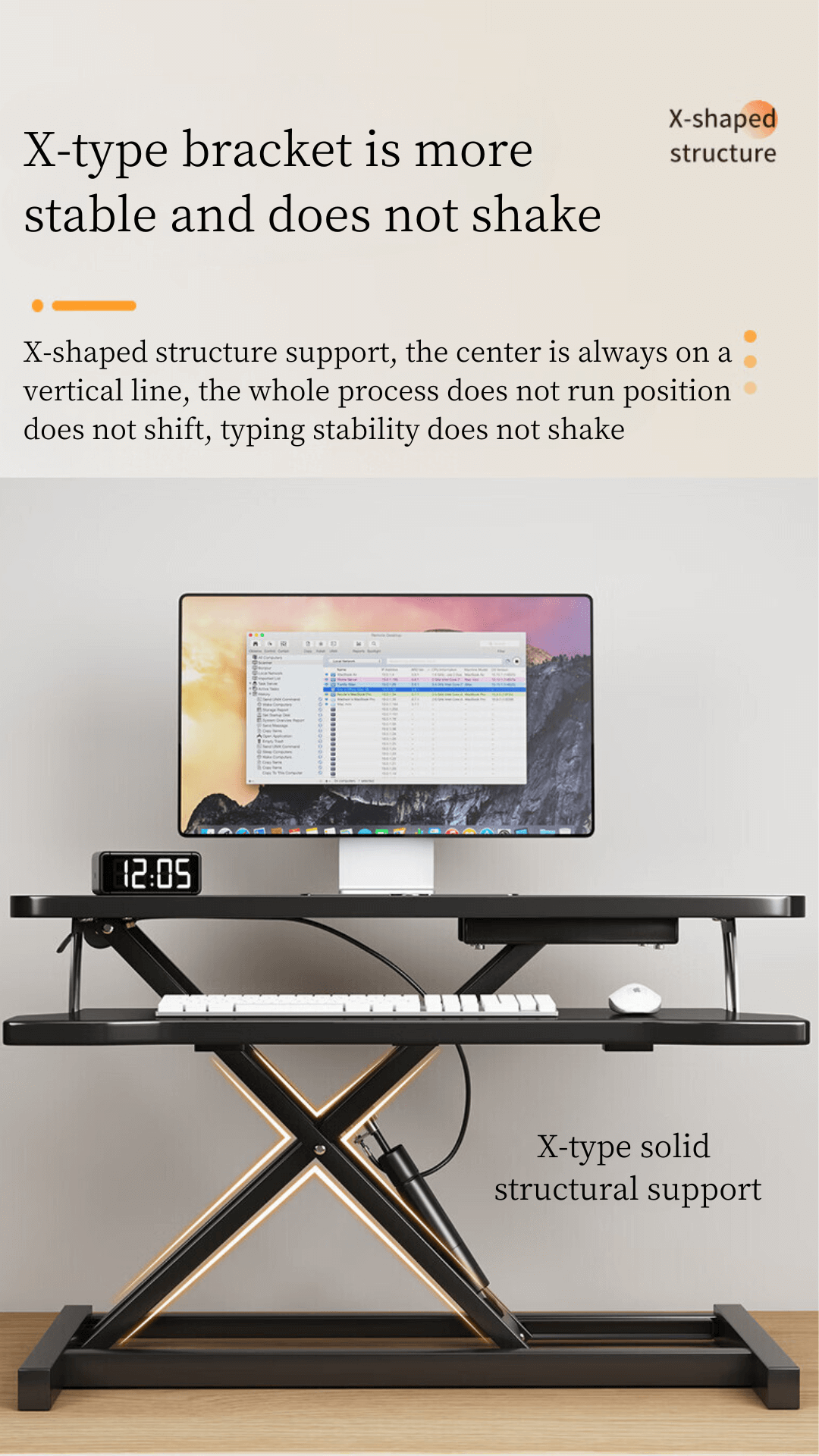 Foldable Desk Table Adjustable Height Standing Desk Office Desk Riser ...