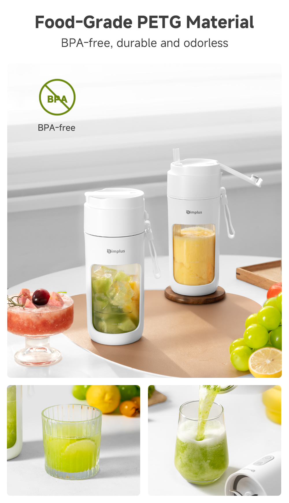 Simplus Juicer Wireless Portable Direct Drink Cup 400mL Capacity ...