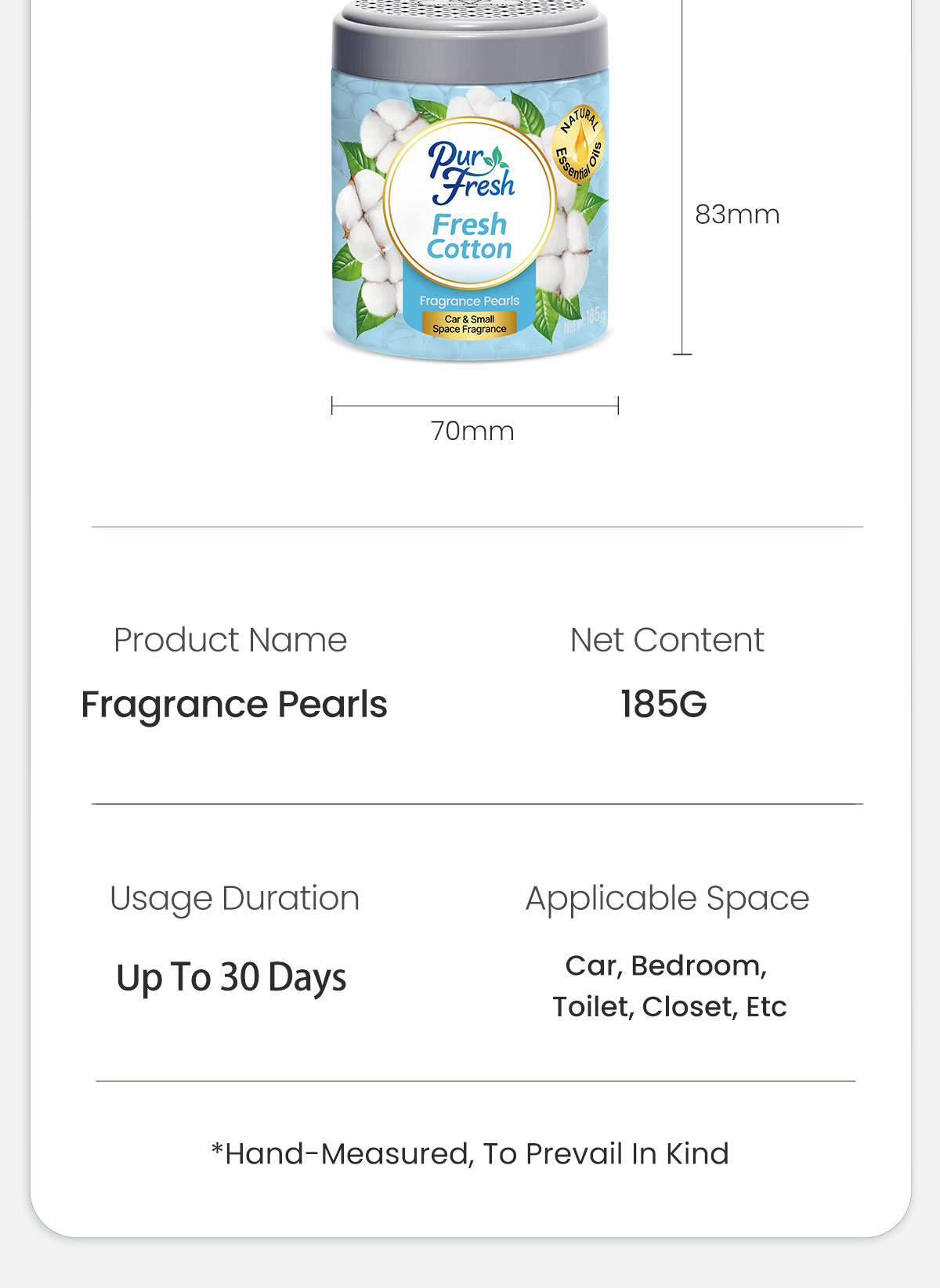 PurFresh 185g Scented Beads|Natural Essential Oil | Long-Lasting Solid ...