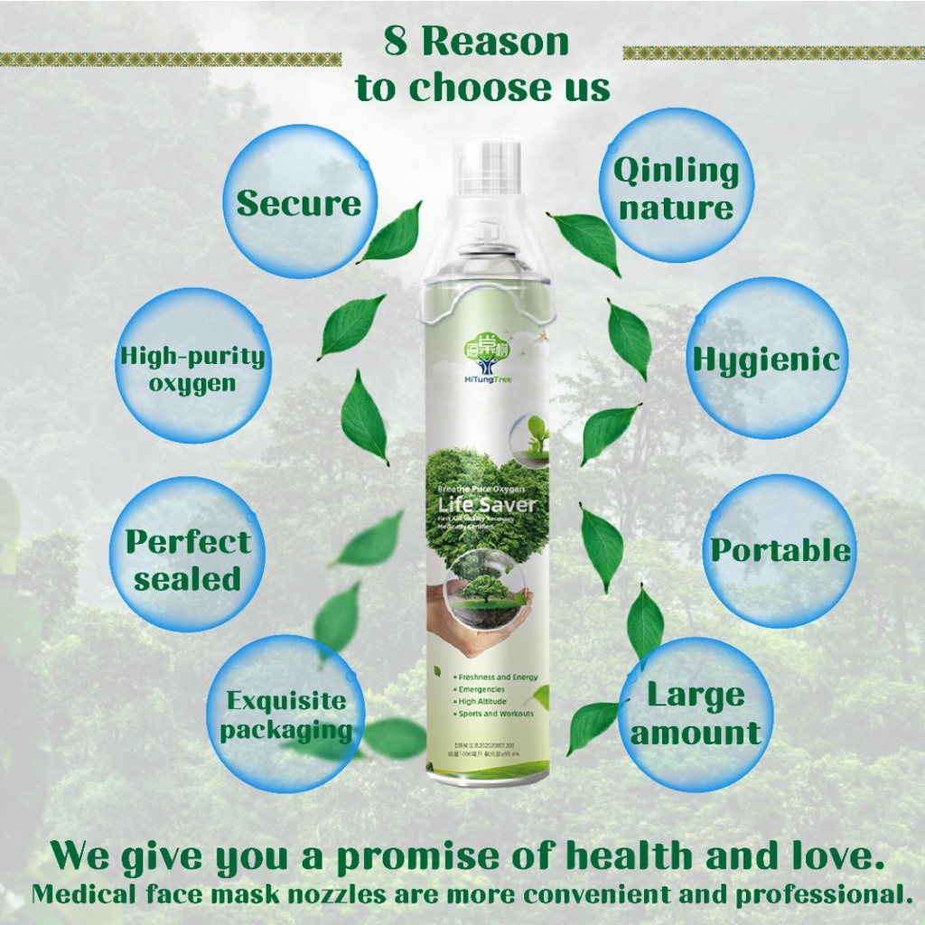 1000ML Portable Oxygen Bottle Household Tank Travel Inhalation Anaemia ...