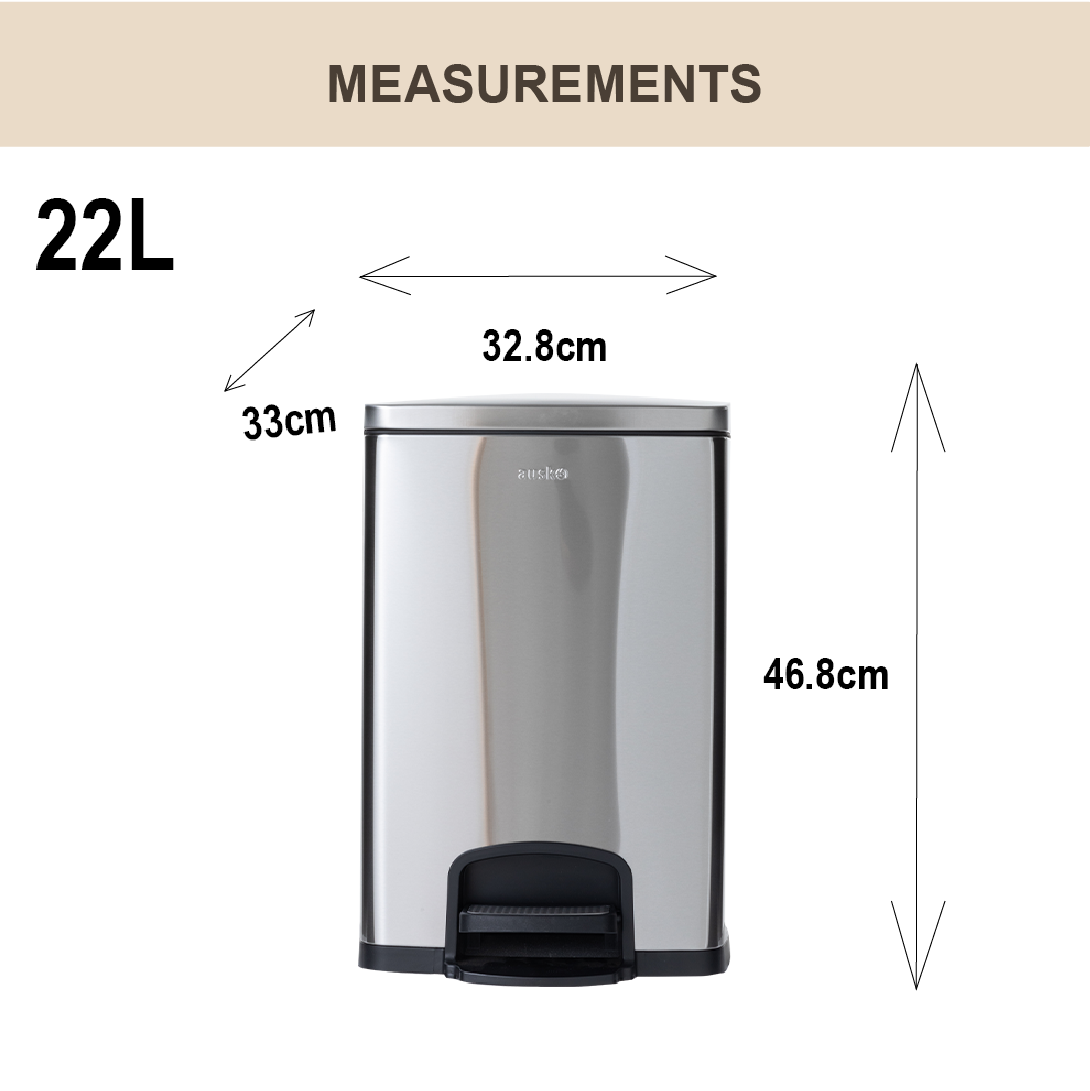 N2101 Dustbin | Multiple Sizes | Pedal Dustbin | Soft Closing | Trash ...