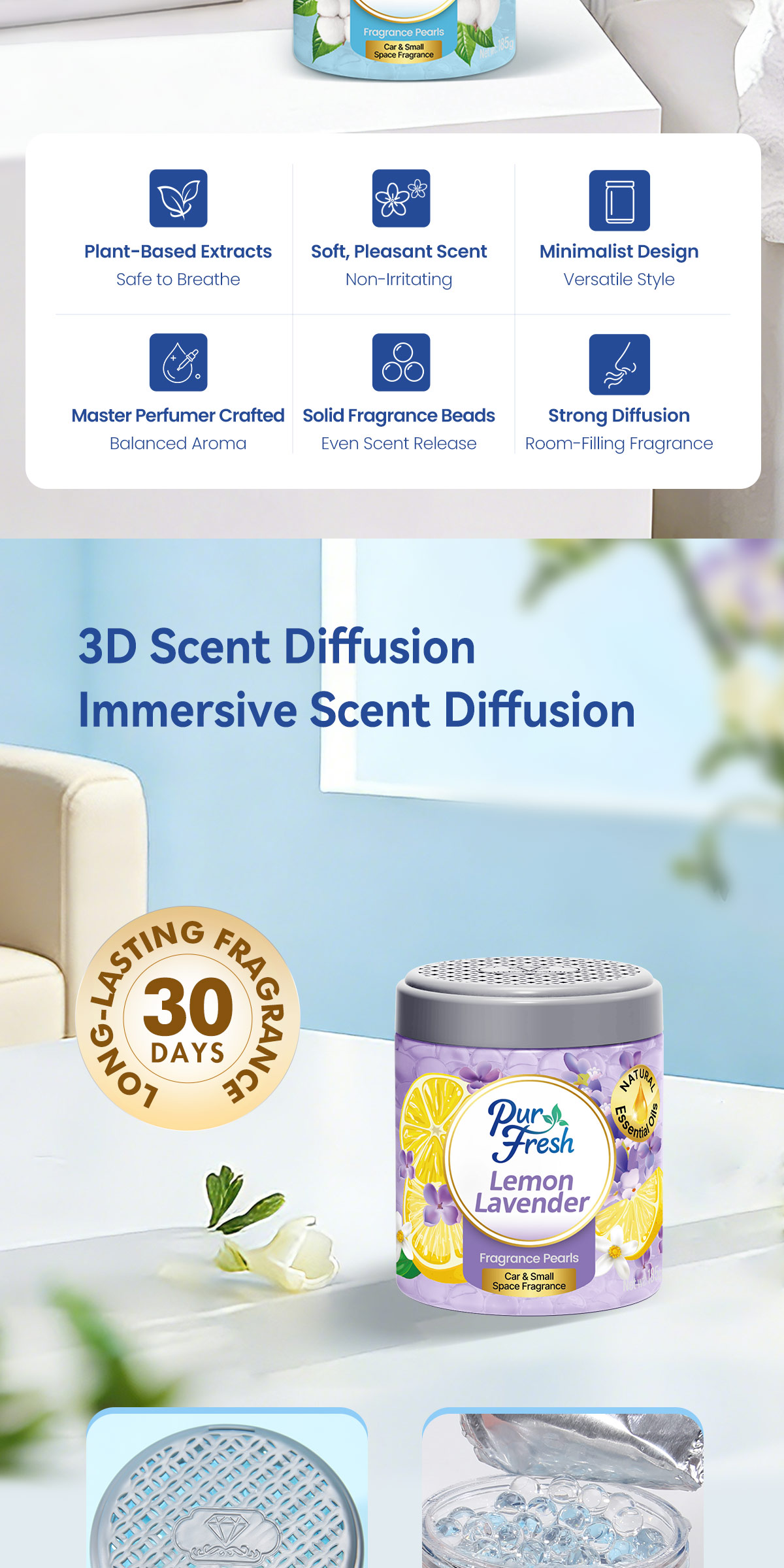 PurFresh 185g Scented Beads|Natural Essential Oil | Long-Lasting Solid ...