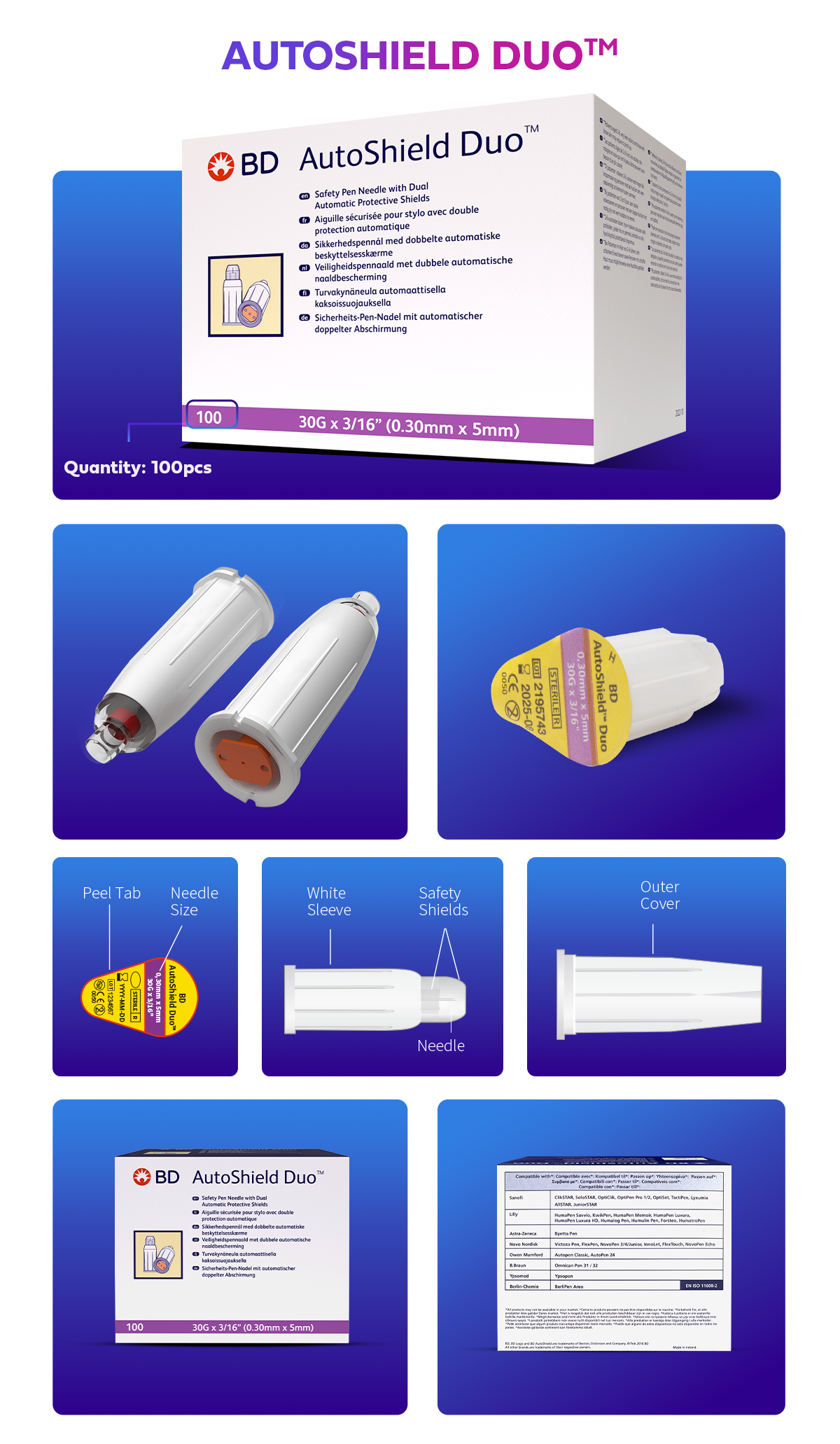 BD AutoShield Duo Pen Needle 5mm x 30G (Box of 100's) | Shopee Singapore