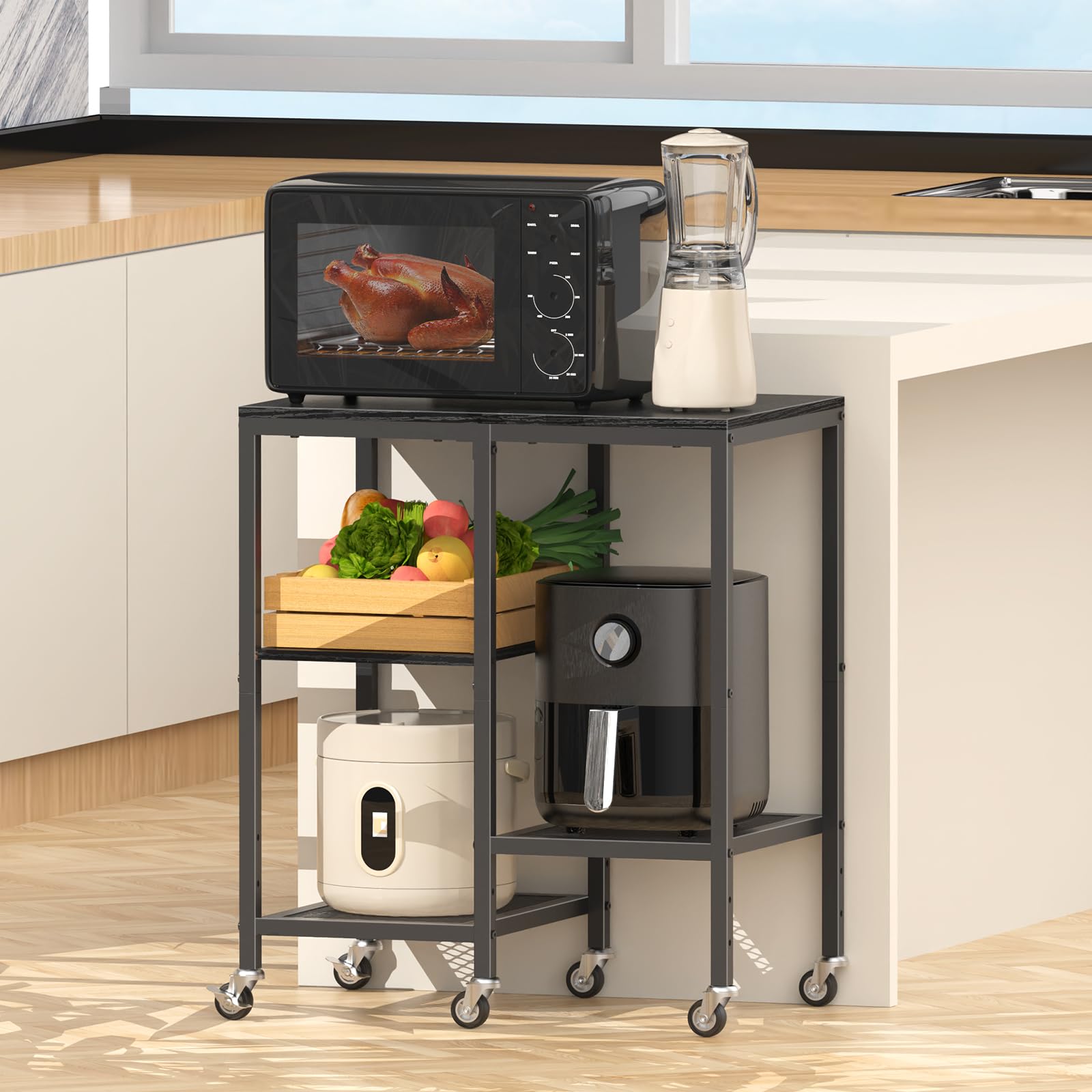 Serene Furniture Kitchen Trolley Organizer Multifunctional Cart Storage ...