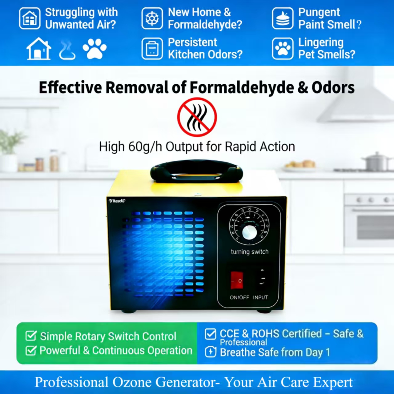 Ozone Generator 60g/32g Air Purifier Ozonator Home Ozone Air Cleaner ...