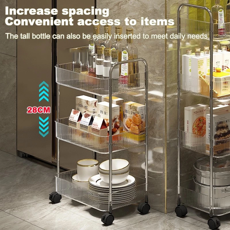 TUSSAH Slim Movable Shelf Transparent Storage Box Acrylic Storage Rack ...