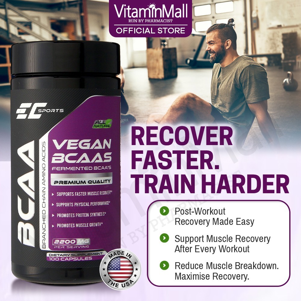 EC Sport BCAA Capsule 2200mg 2:1:1 L Leucine Isoleucine Valine Bcaa ...
