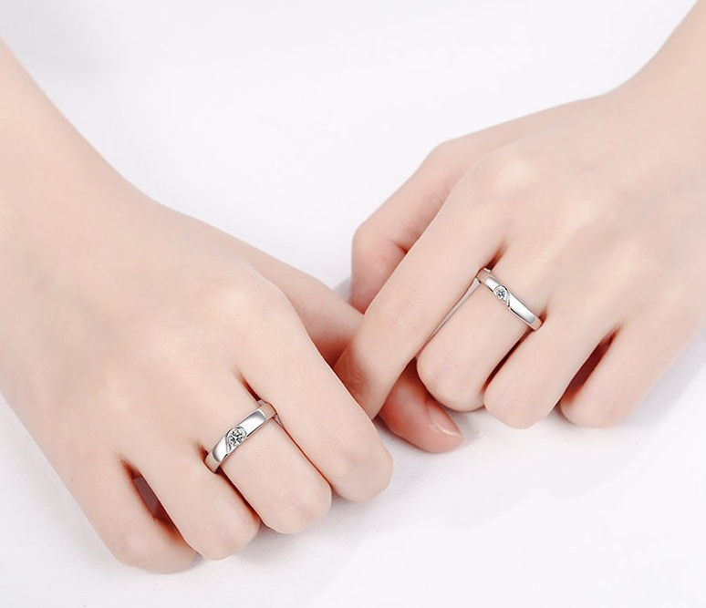 [ FANSYLI ] 1+1 Couple Rings / Telepathy Couple Rings / Adjustable Size ...
