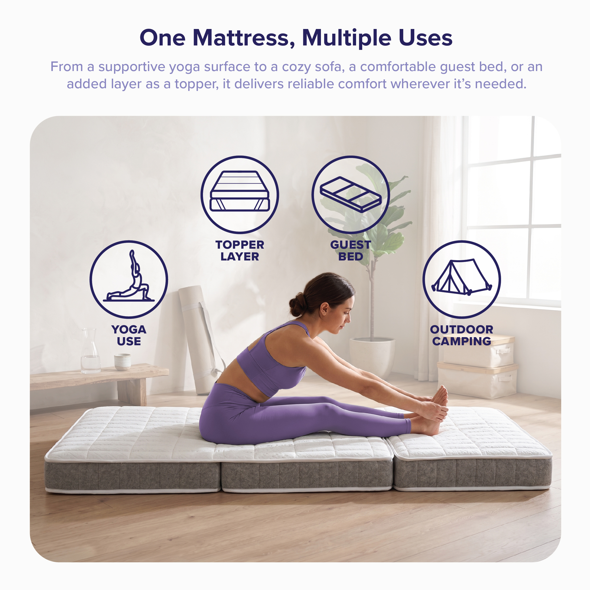 DREAMAX Zenitha Fold 6 Inch Trifold Cooling Pocketed Spring Mattress ...