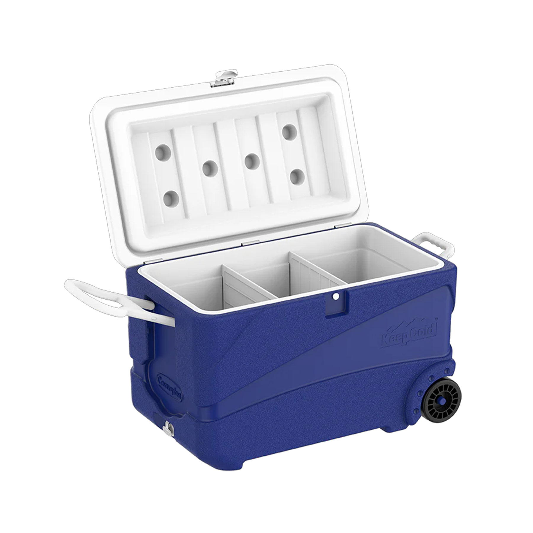 Duramax Keep Cold 84L Ice Box / Cooler Box with Wheels (White / Blue ...