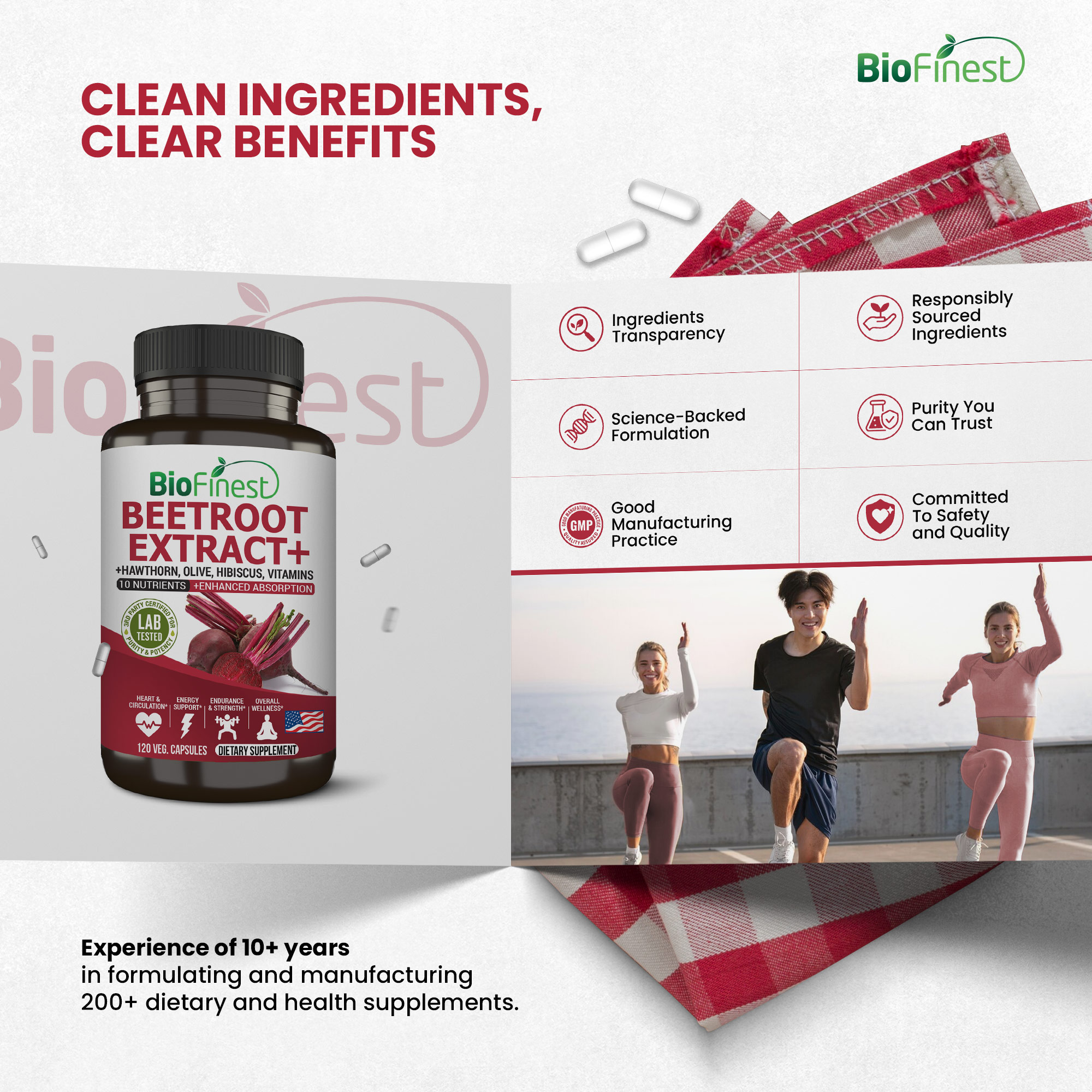 Biofinest Beetroot Extract+ Supplement - Beet Root Extract + Hawthorn ...
