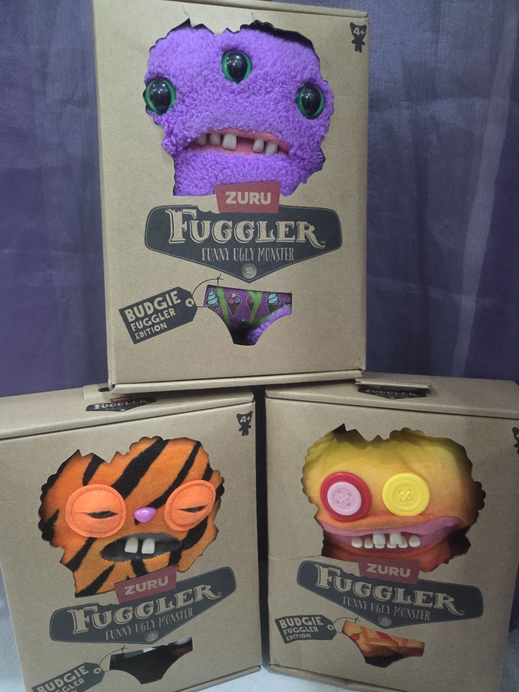 Fuggler Budgie Edition Rabbit Tiger ReekOPurple Stinkface Ombre Plush ...