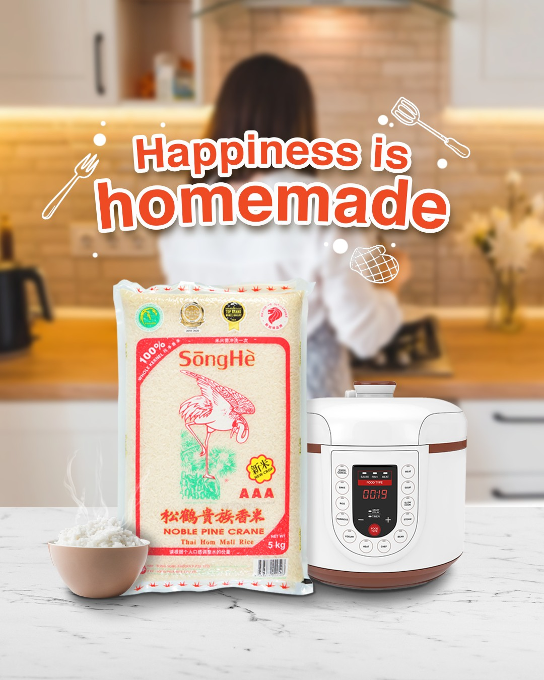SONGHE Thai Hom Mali Rice 100% Whole Kernel (2.5kg | 1kg) [SG] | Shopee ...