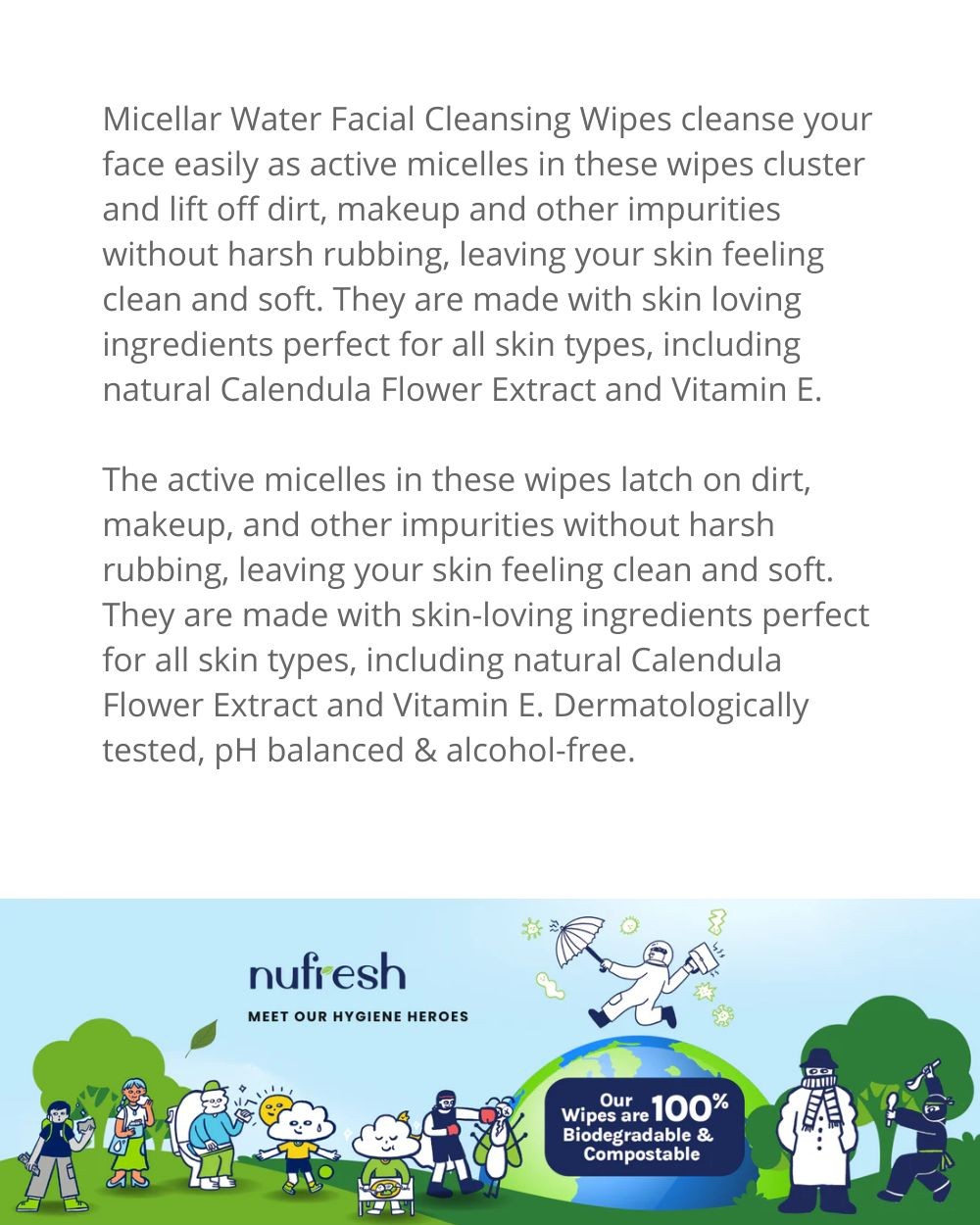 TTS - Nufresh 3-In-1 Micellar Water Facial Cleansing Wipes (25s ...