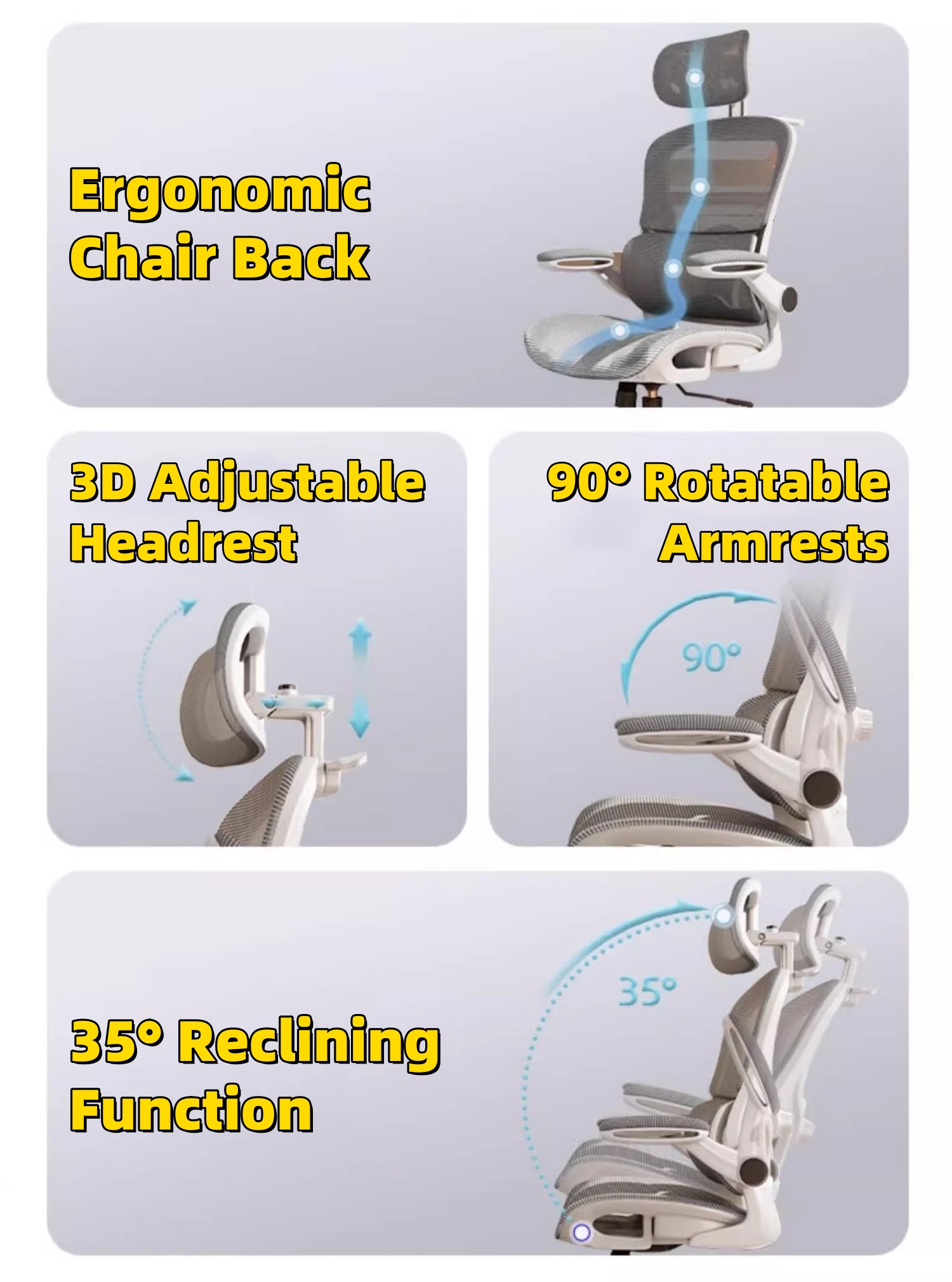 [SG Stocks] Ergonomic Chair Full Mesh With Lumbar Support Office Chair ...