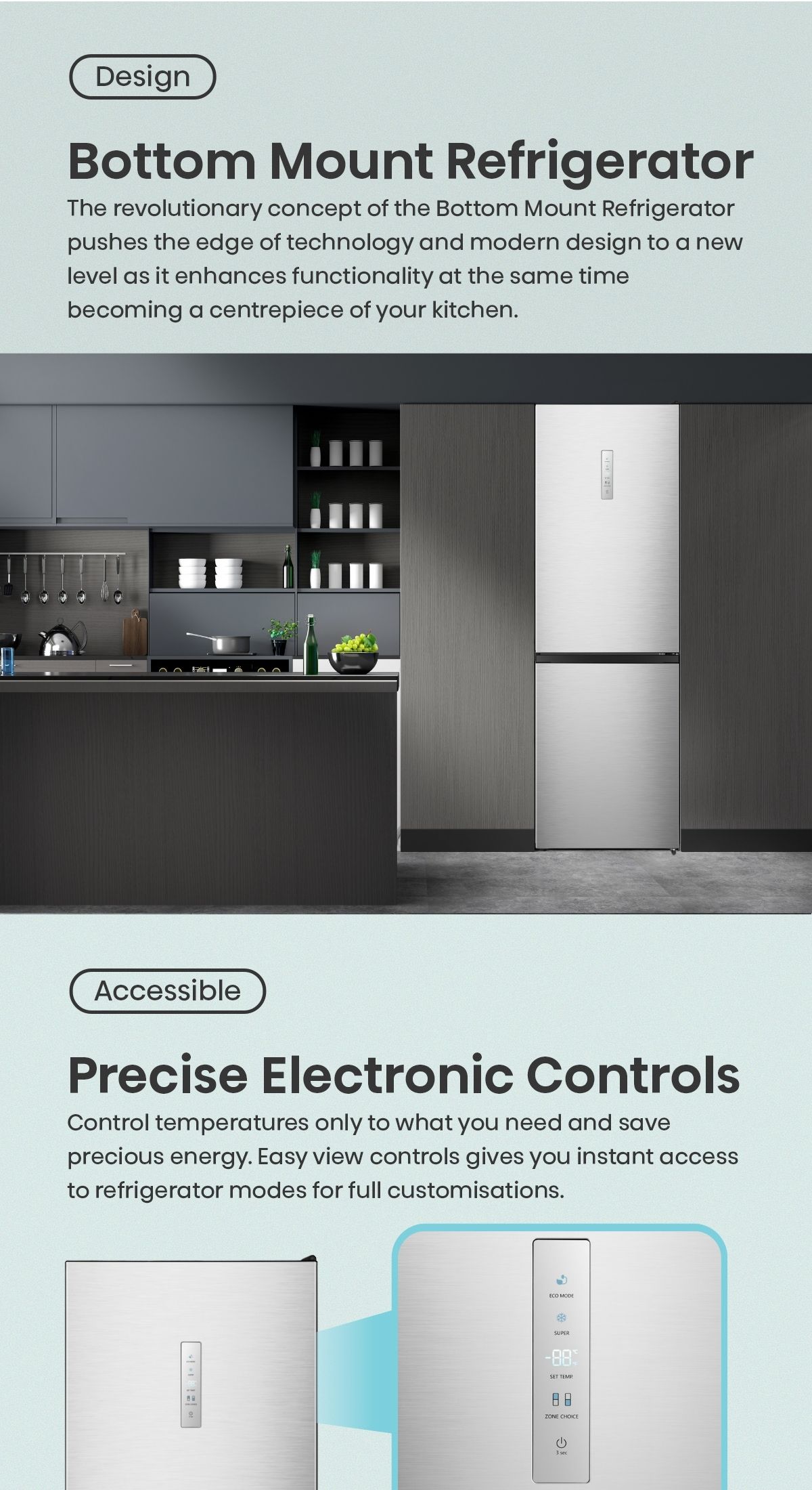 Hisense 305L Bottom Mount Refrigerator, FCN300CCD1 | Shopee Singapore