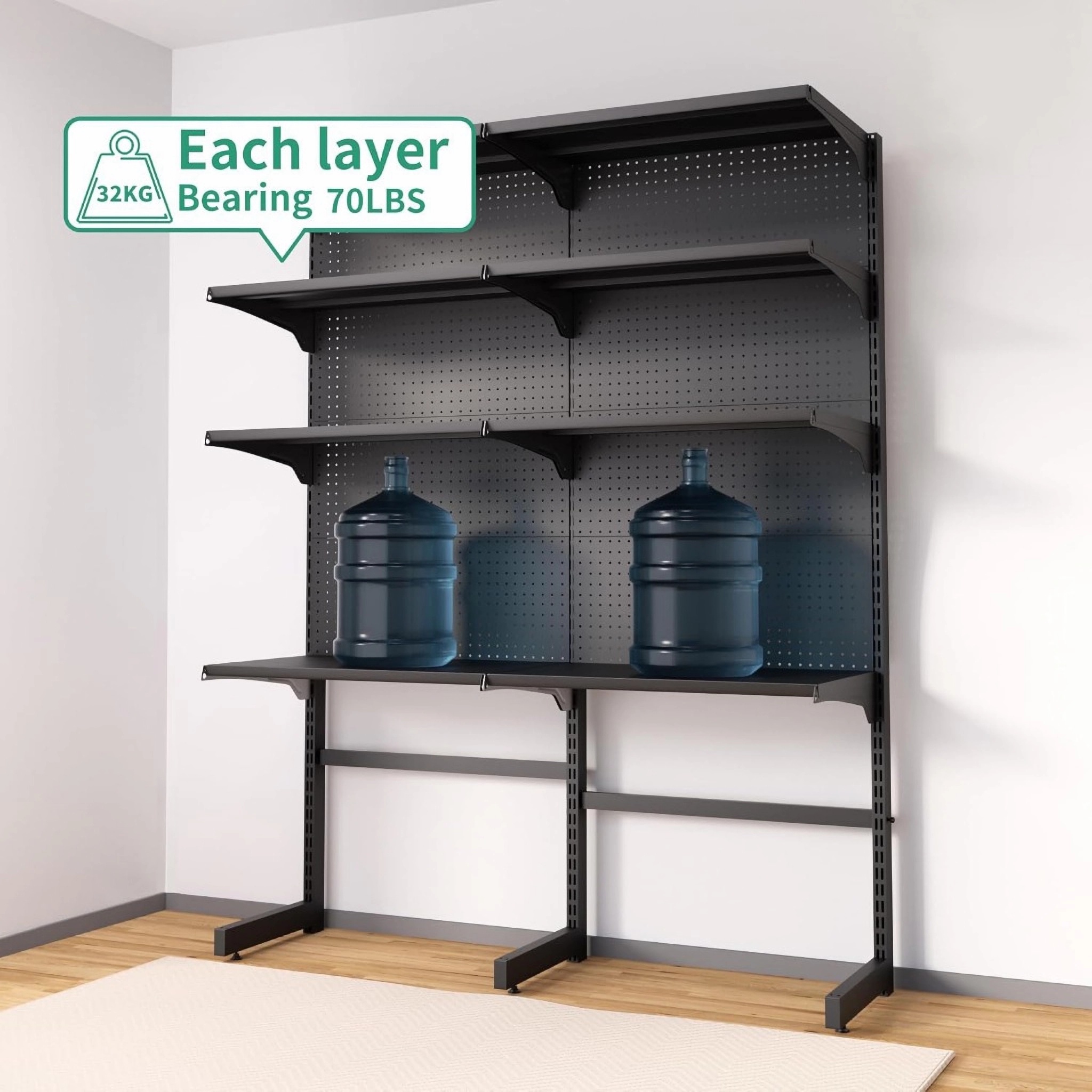 【LILI.SG】Pegboard no-drill storage rack bookshelf storage unit gaming ...
