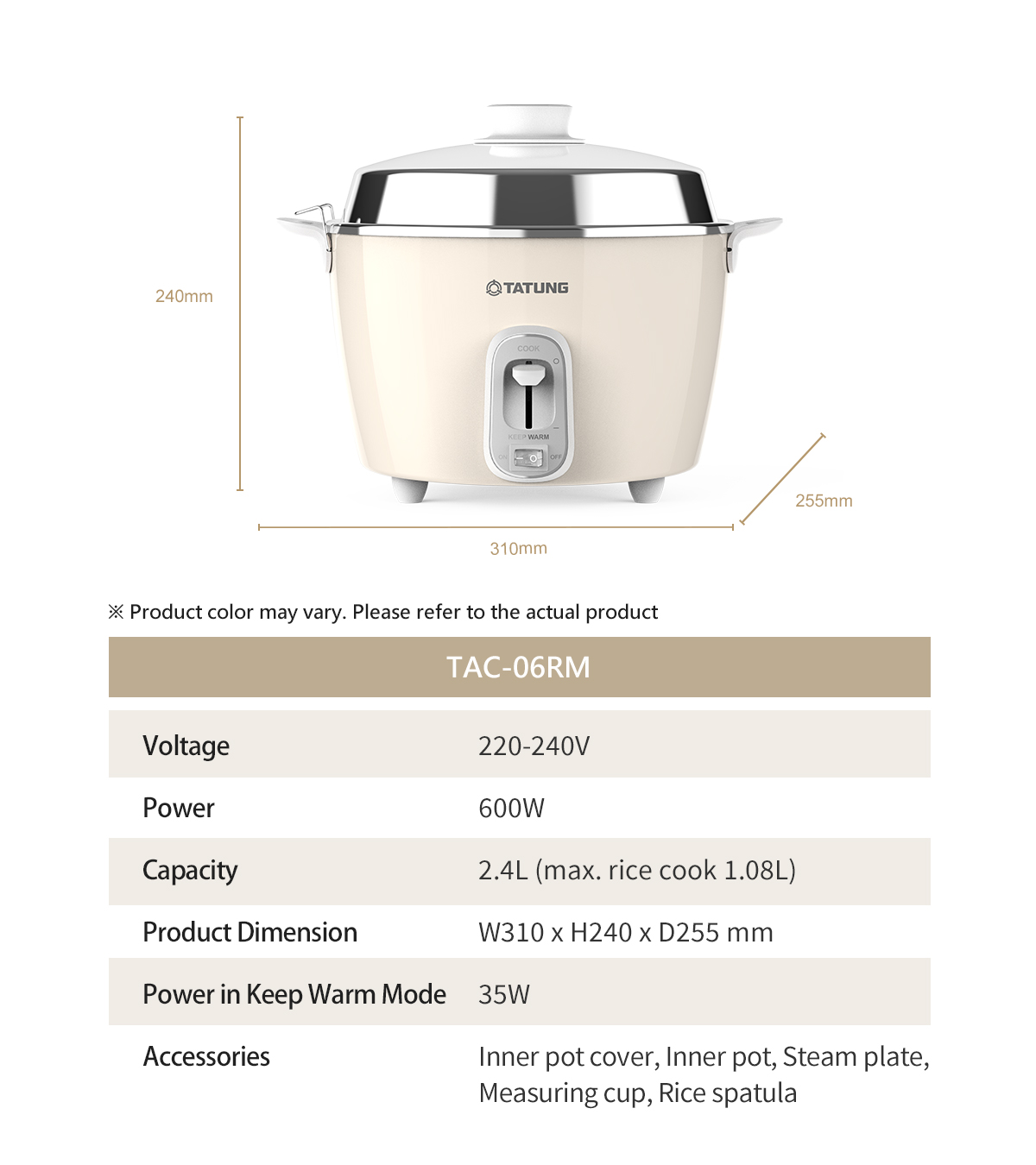 Tatung Cooker - TAC-06RM (Stainless Steel) | Shopee Singapore