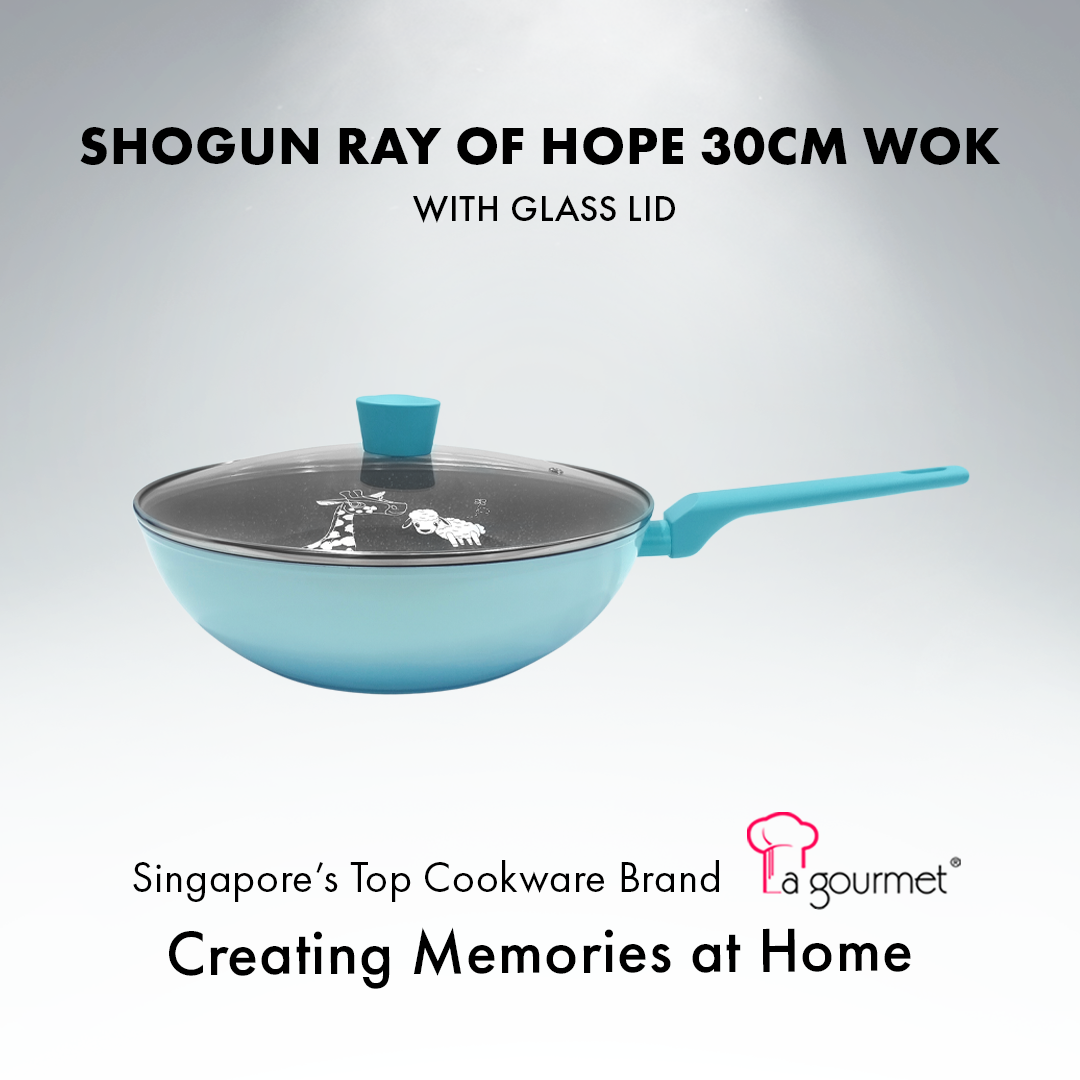SHOGUN RAY OF HOPE 30CM WOK WITH GLASS LID | Shopee Singapore