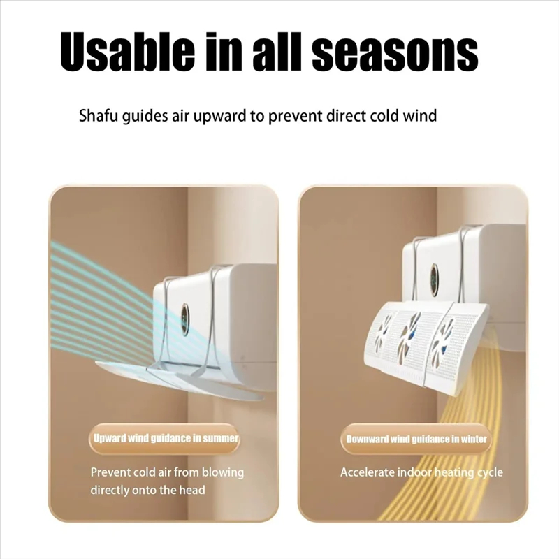 Air Conditioner Deflector Adjustable Air Vent Deflector With 3 Fans ...