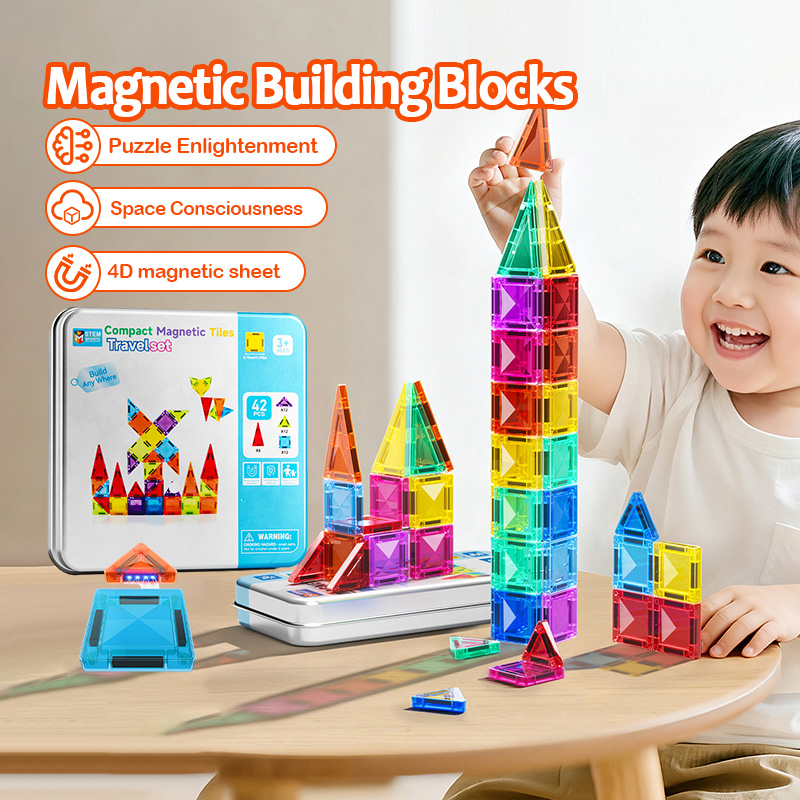 【SG stock】Kids 3D Colourful Magnetic Tiles Kids Educational Magnetic ...