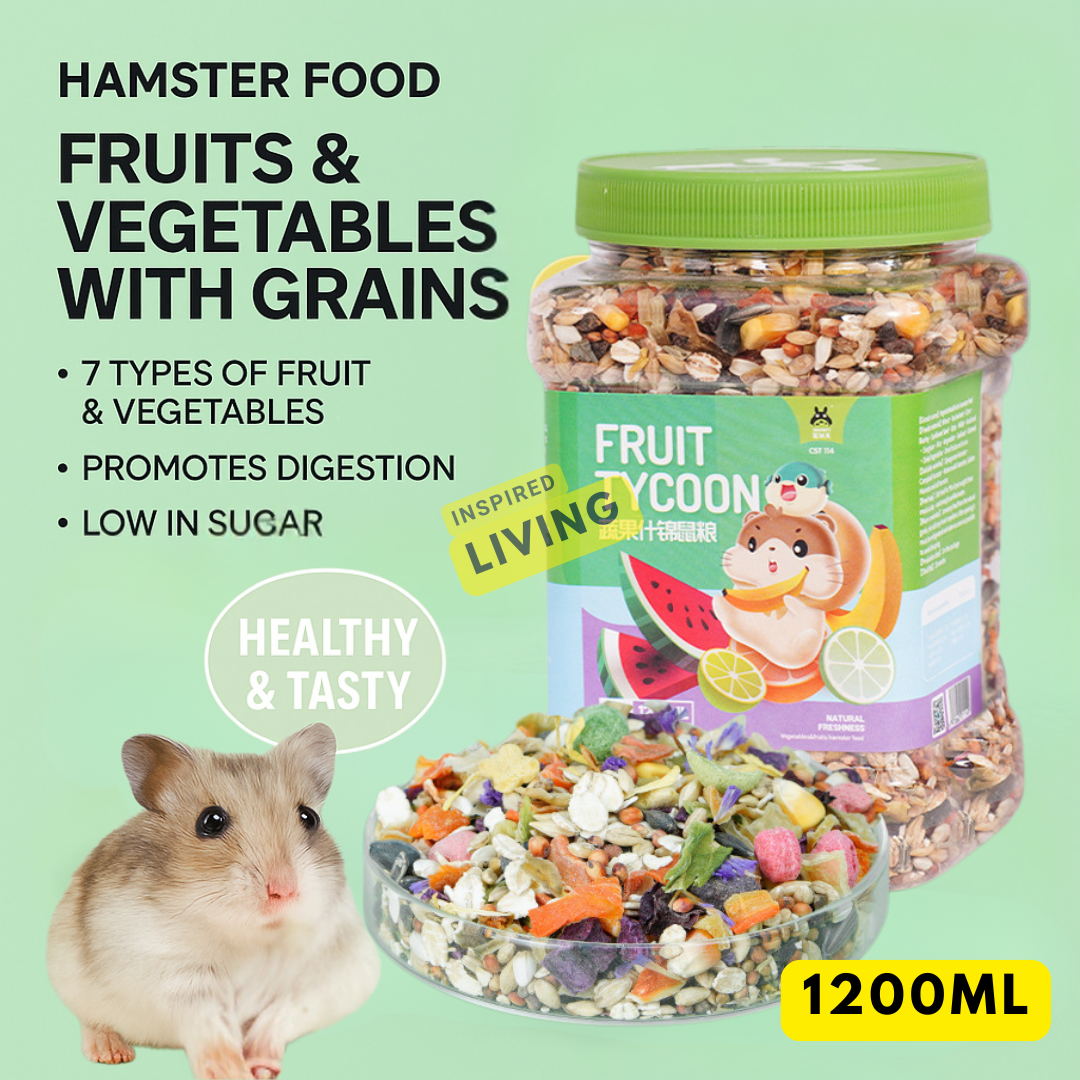 Hamster Food 1200ml / Premium Hamster Snacks | Natural Grains • Fruits ...