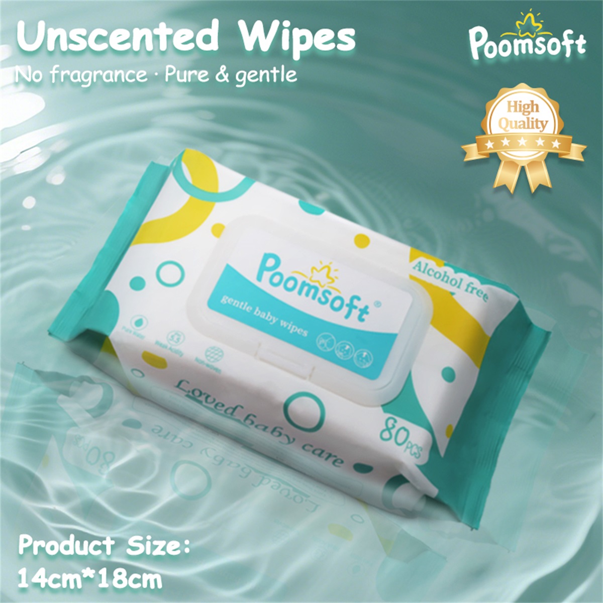 POOMSOFT 20 Packs Baby Wipes Wet 80 Pcs/Pack Alcohol-Free Baby Wipes ...