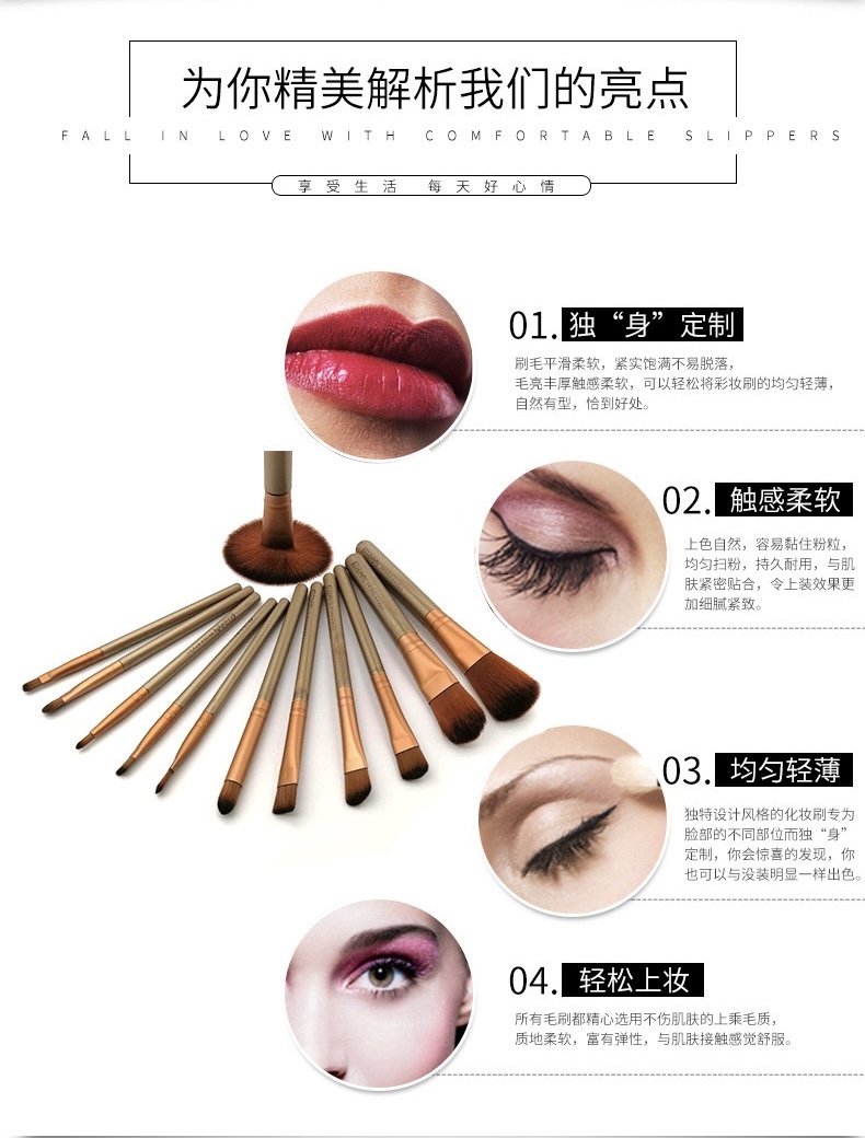 12-Piece Makeup Brush Set with Travel Tin Case | Soft Bristles for ...
