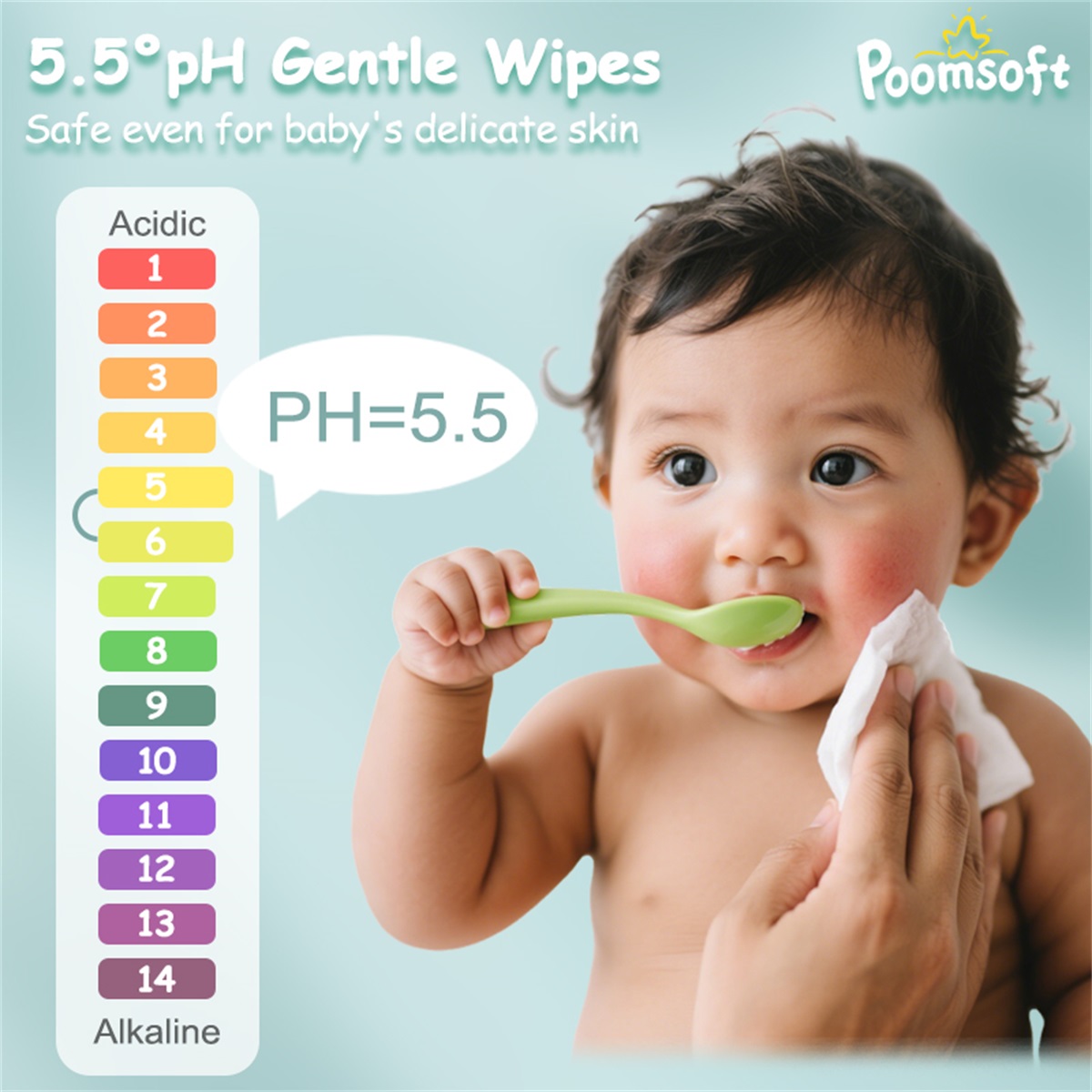 POOMSOFT 20 Packs Baby Wipes Wet 80 Pcs/Pack Alcohol-Free Baby Wipes ...