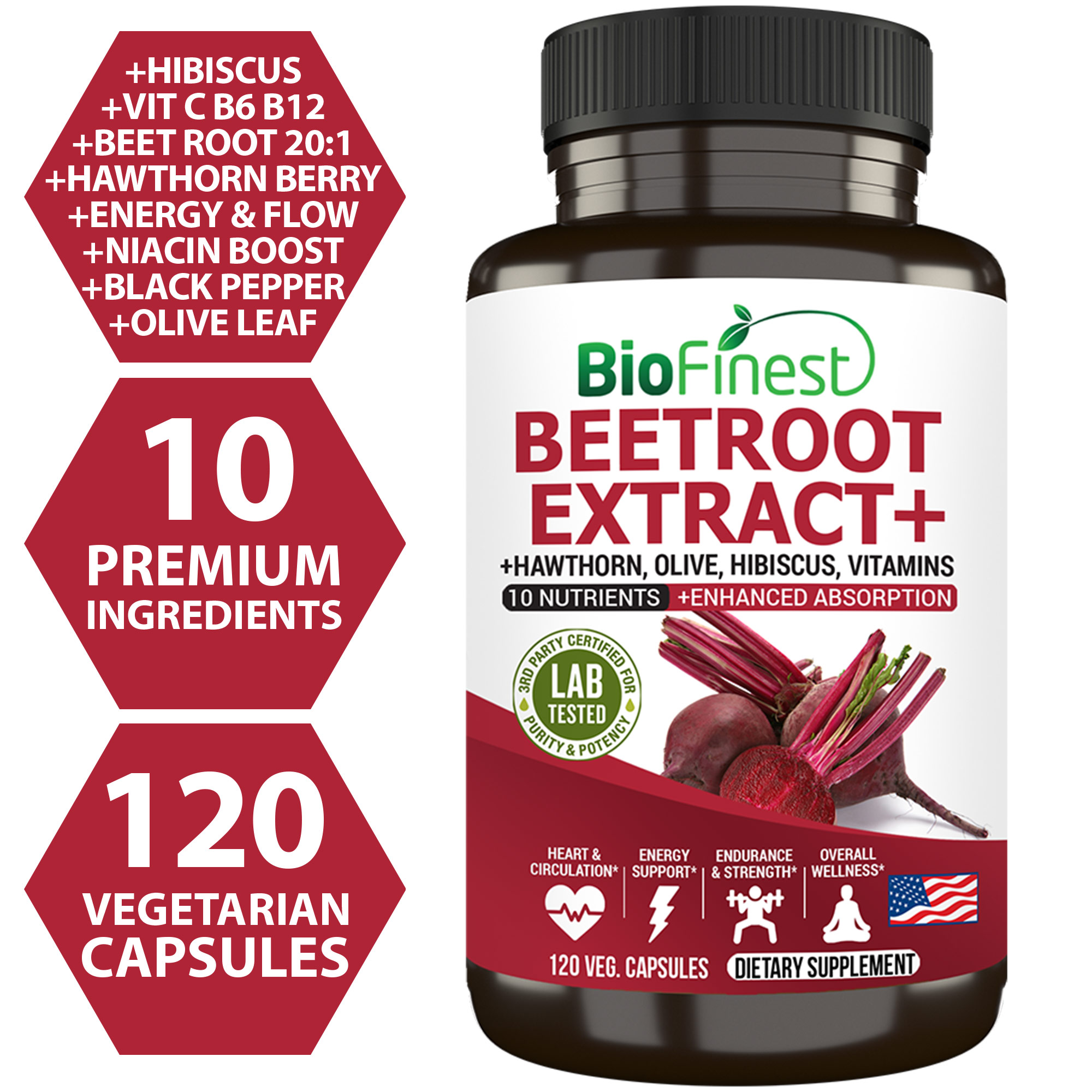 Biofinest Beetroot Extract+ Supplement - Beet Root Extract + Hawthorn ...
