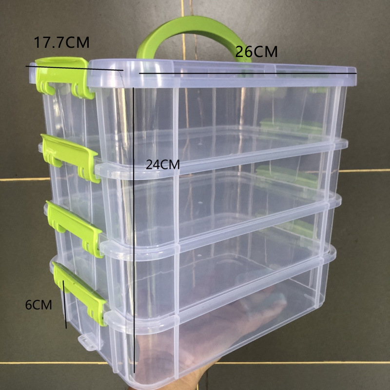 [SG] 4 Layers Transparent Stacking Storage Box Multi-Purpose Container ...