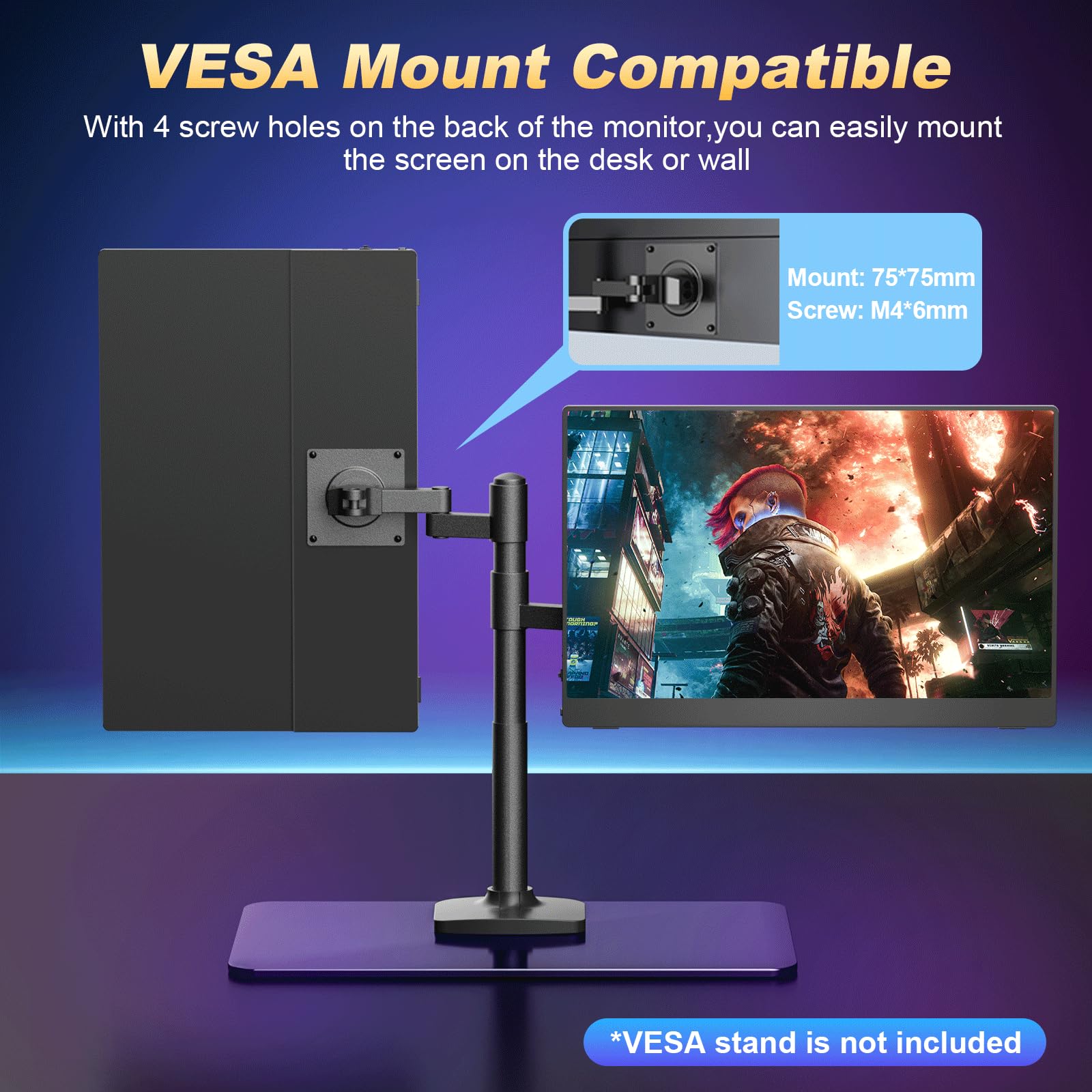 18.5inch 120HZ Monitor Portable Display FHD Screen 1920x1080 300 cd/m² ...