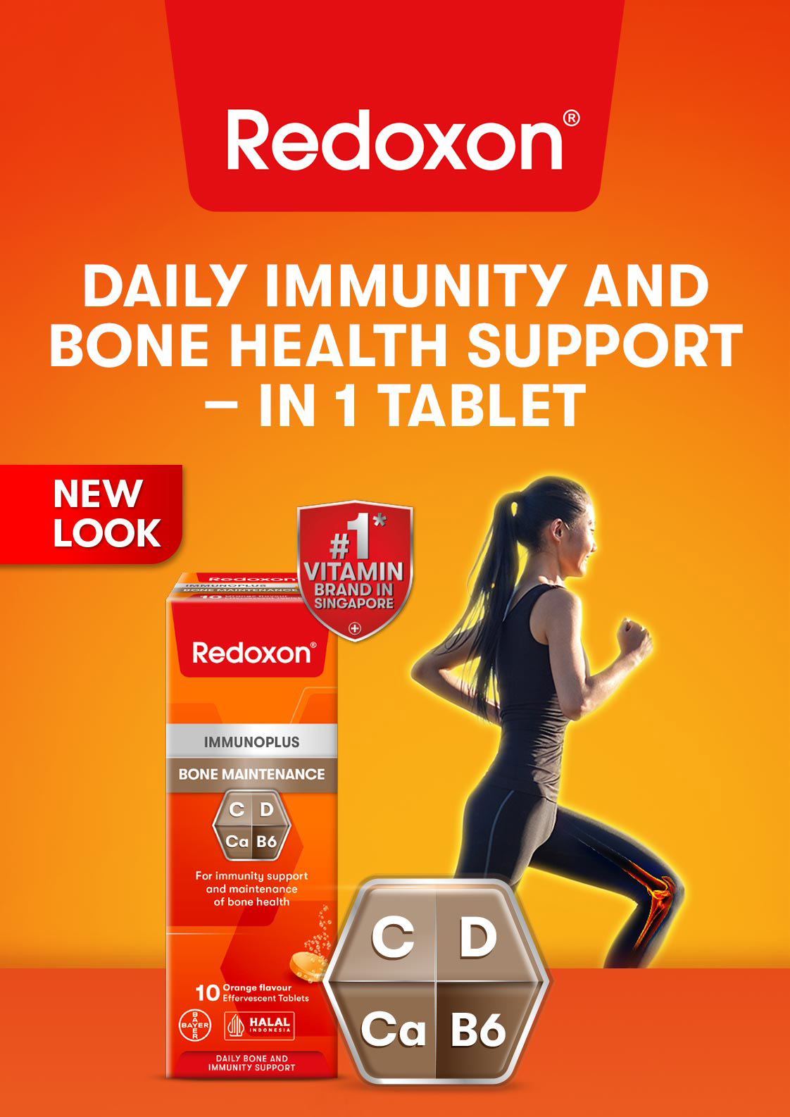 [Bundle of 4] Redoxon Immunoplus Bone Maintenance Vitamin C B6 Calcium ...
