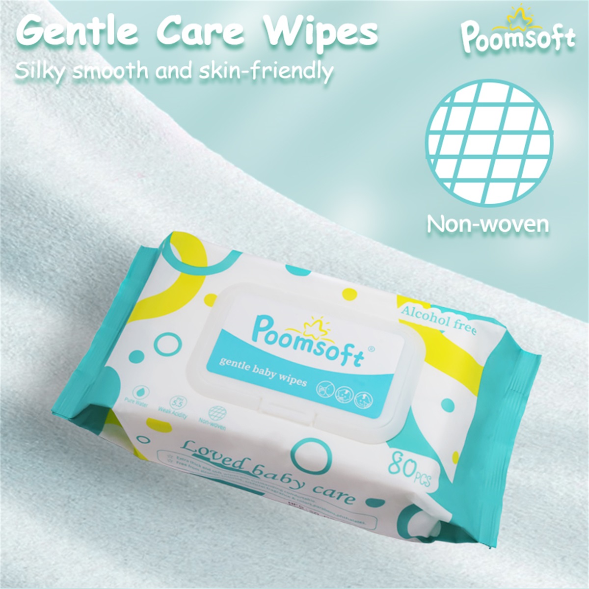 POOMSOFT 20 Packs Baby Wipes Wet 80 Pcs/Pack Alcohol-Free Baby Wipes ...